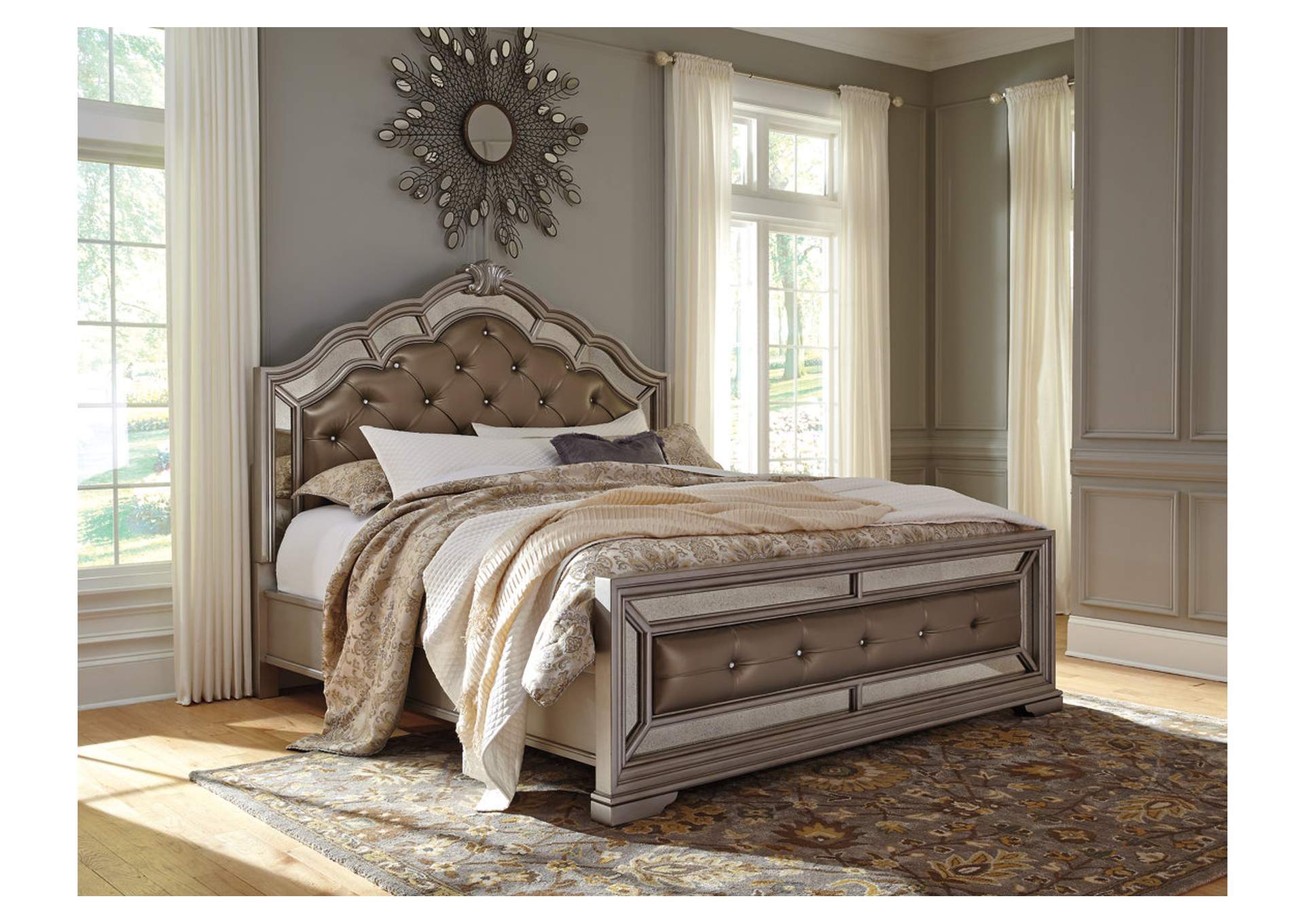 Birlanny Silver California King Upholstered Bed,ABF Signature Design by Ashley