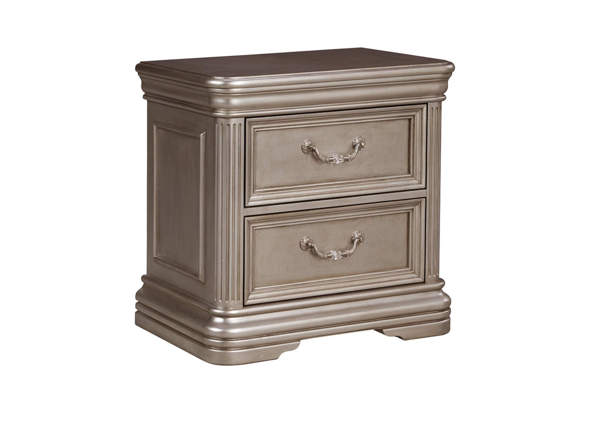 Birlanny Silver Two Drawer Nightstand,ABF Signature Design by Ashley