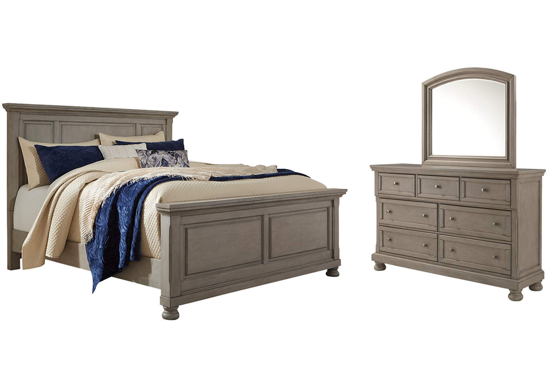 Lettner Queen Panel Bed with Mirrored Dresser,Signature Design By Ashley