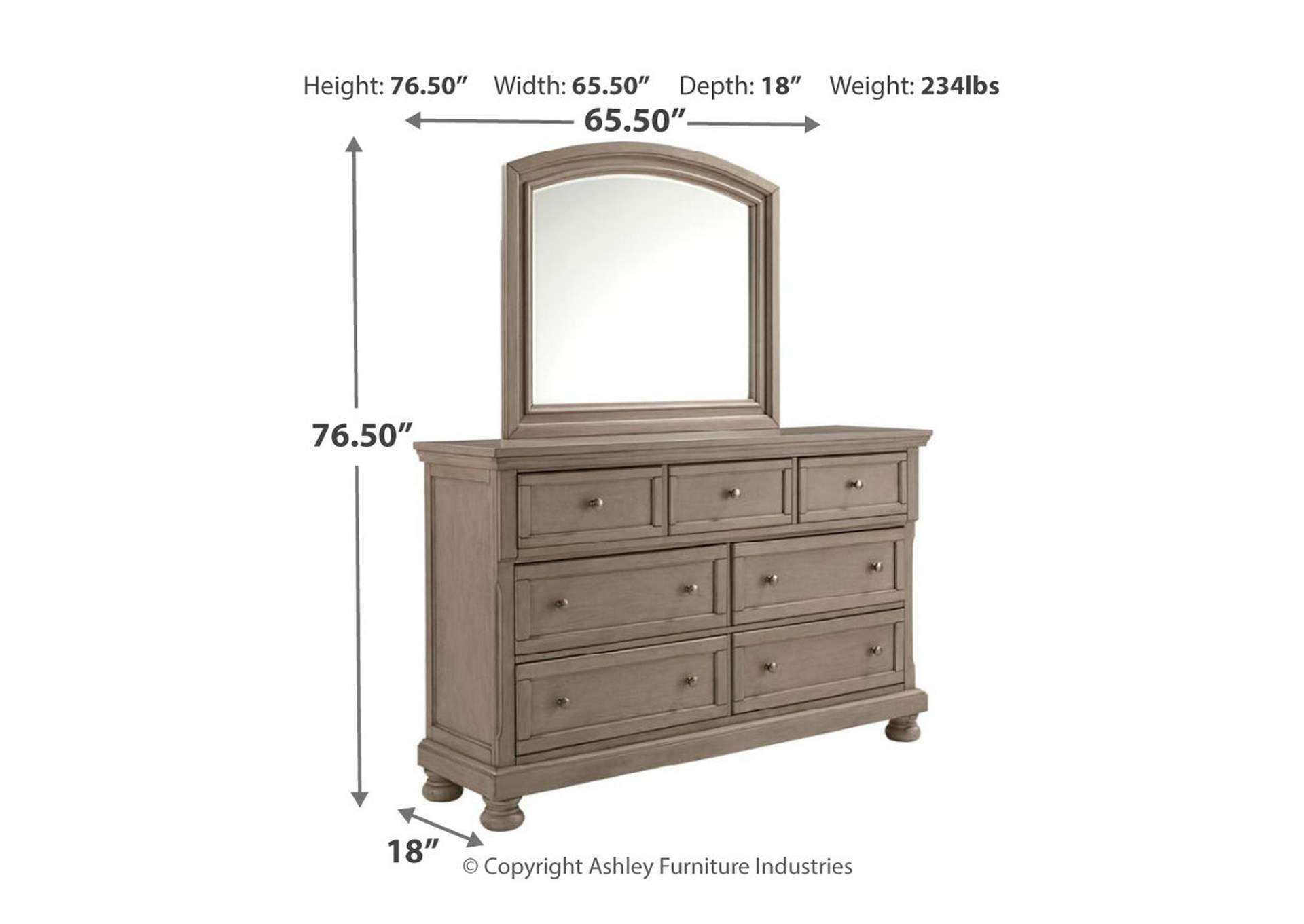 Lettner California King Panel Bed with Mirrored Dresser and Chest,Signature Design By Ashley