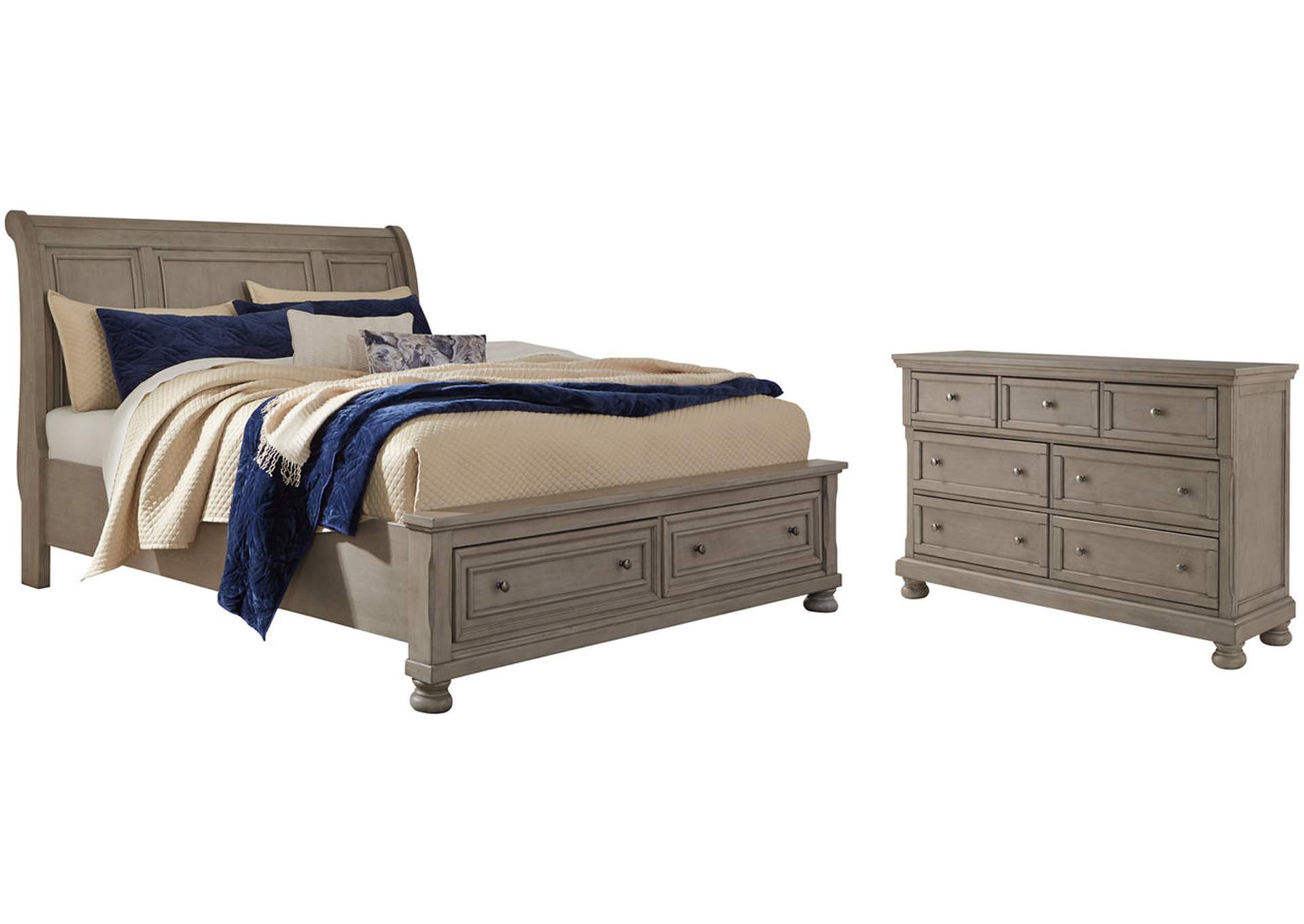Lettner California King Sleigh Bed with Dresser,Signature Design By Ashley