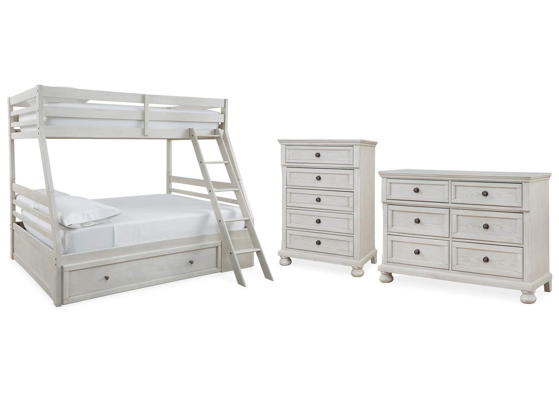 Robbinsdale Twin over Full Bunk Bed, Dresser and Chest,Signature Design By Ashley