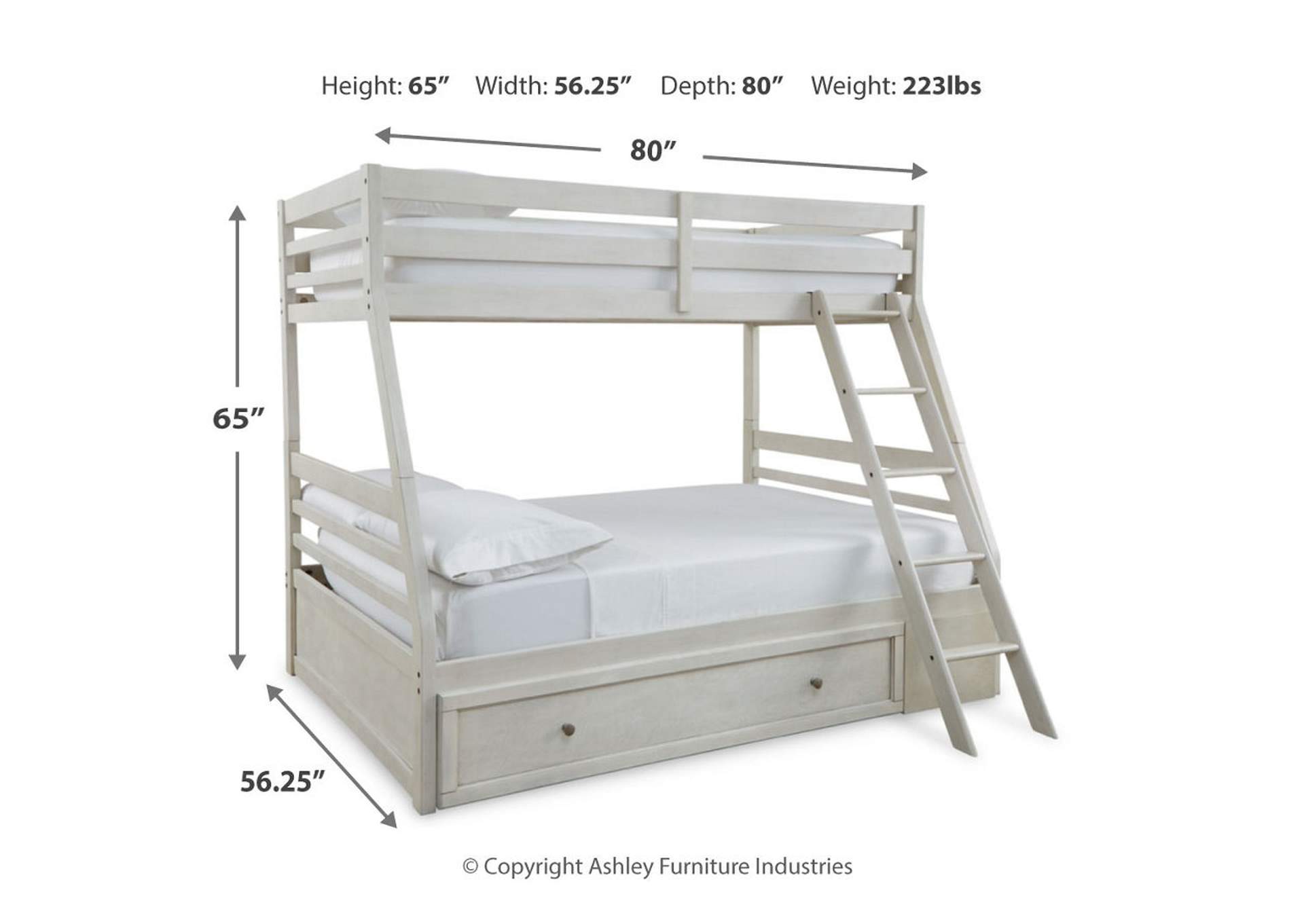 Robbinsdale Twin over Full Bunk Bed with Storage,Signature Design By Ashley