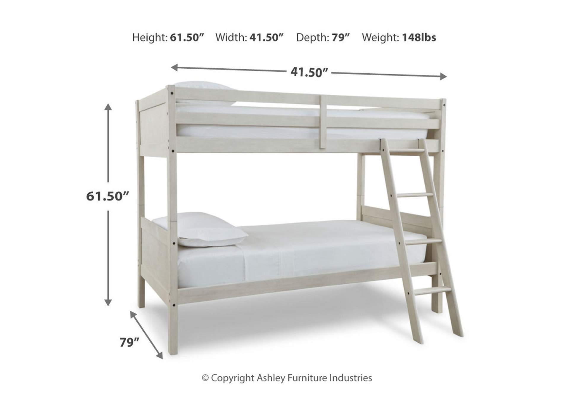 Robbinsdale Twin/Twin Bunk Bed with Ladder,Signature Design By Ashley