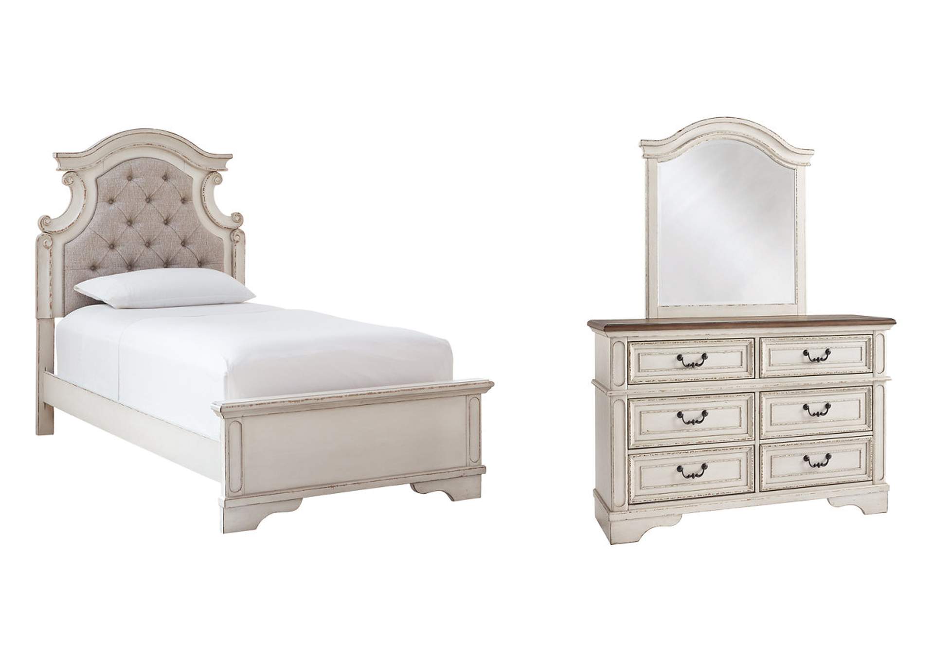 Realyn Twin Panel Bed with Mirrored Dresser,Signature Design By Ashley