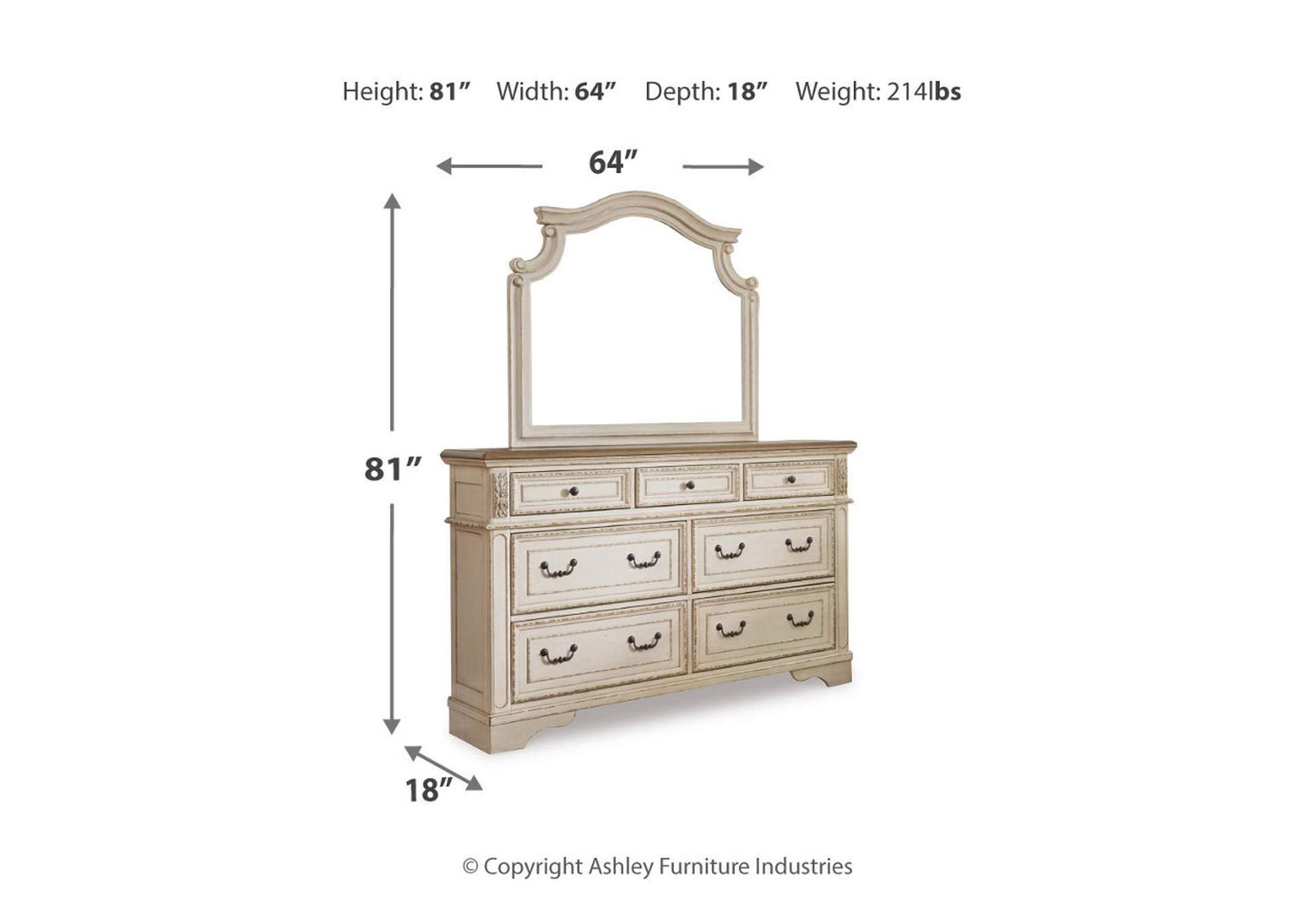 Realyn Queen Upholstery Panel Bed, Dresser, Mirror and Nightstand,Signature Design By Ashley