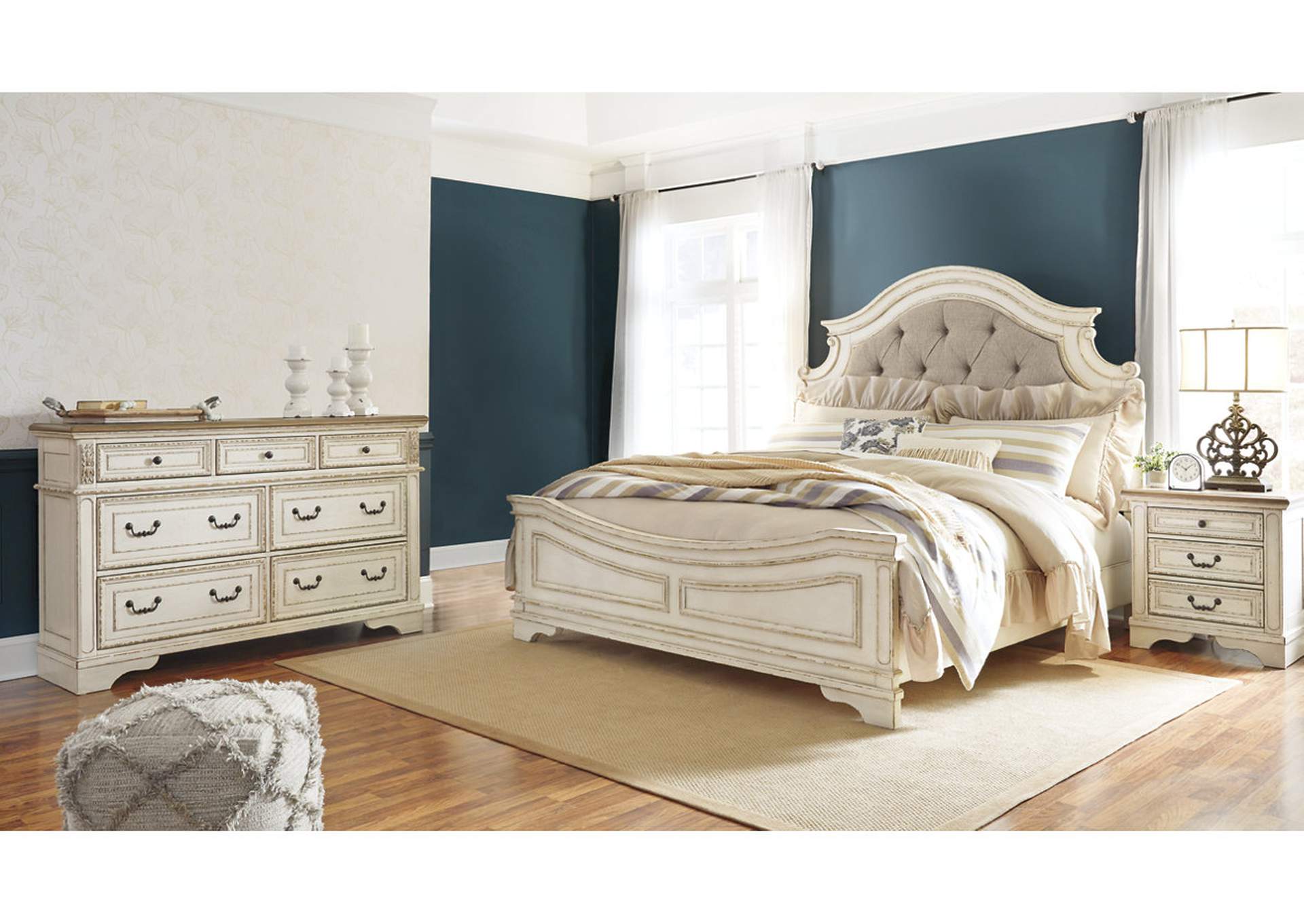 Realyn King Upholstered Panel Bed and Dresser,Signature Design By Ashley