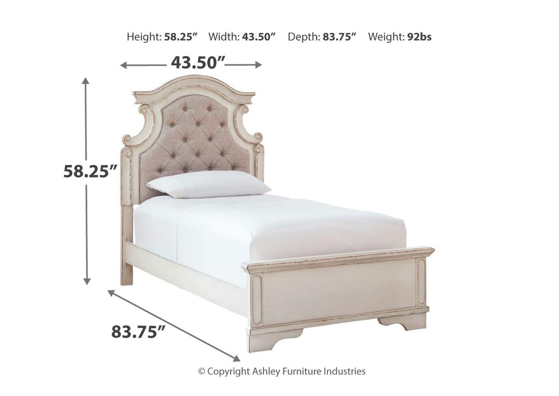 Realyn Twin Upholstered Panel Bed and Nightstand,Signature Design By Ashley