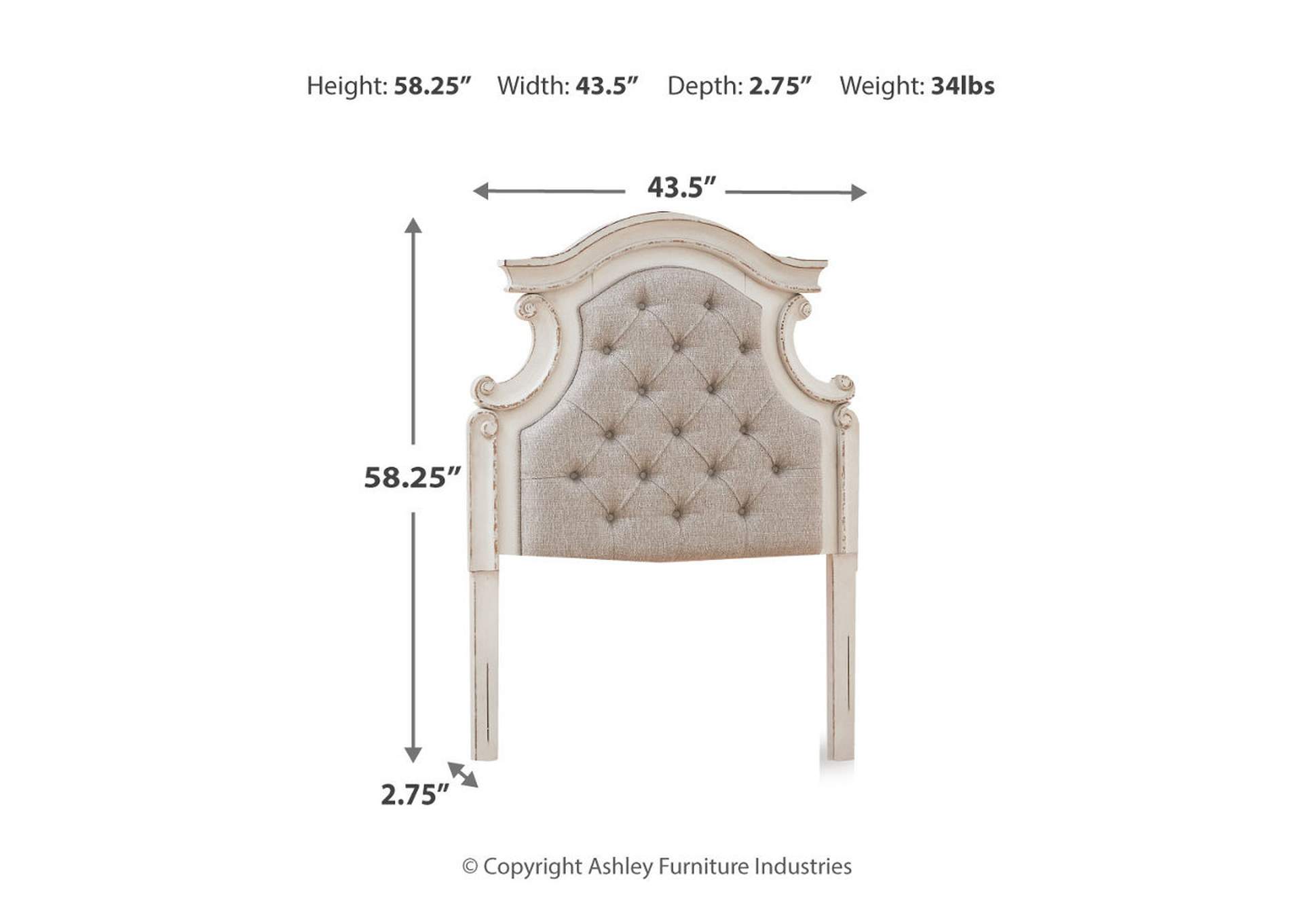 Realyn Twin Upholstered Panel Headboard,Signature Design By Ashley