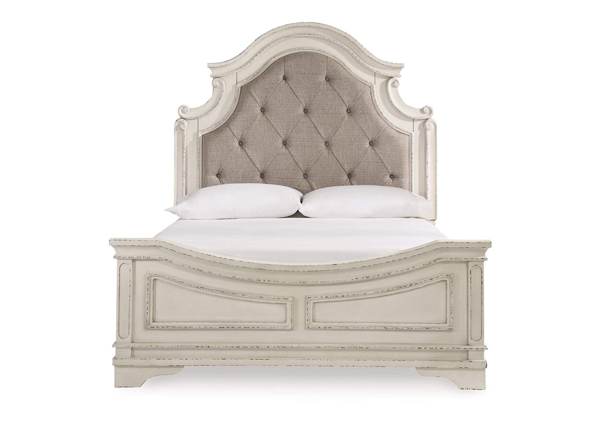 Realyn Queen Upholstered Panel Bed, Dresser, Mirror, Chest and Nightstand,Signature Design By Ashley