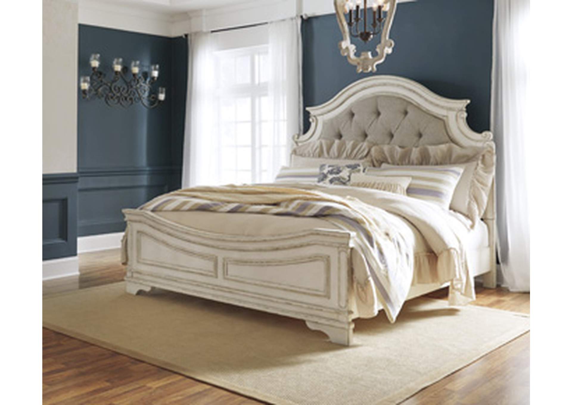 Realyn King Upholstered Panel Bed, Dresser and Mirror,Signature Design By Ashley