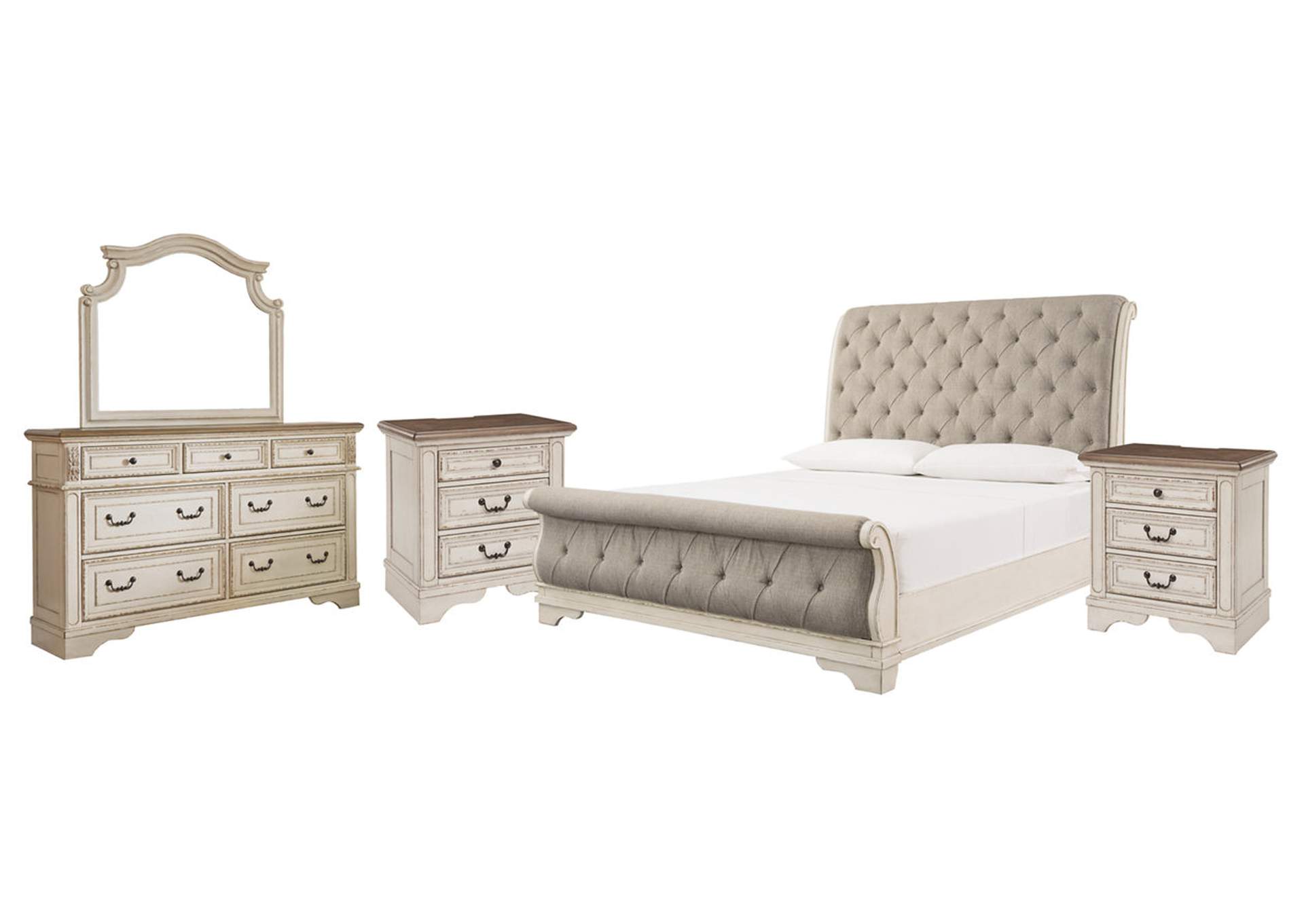 Realyn King Sleigh Bed with Mirrored Dresser and 2 Nightstands,Signature Design By Ashley