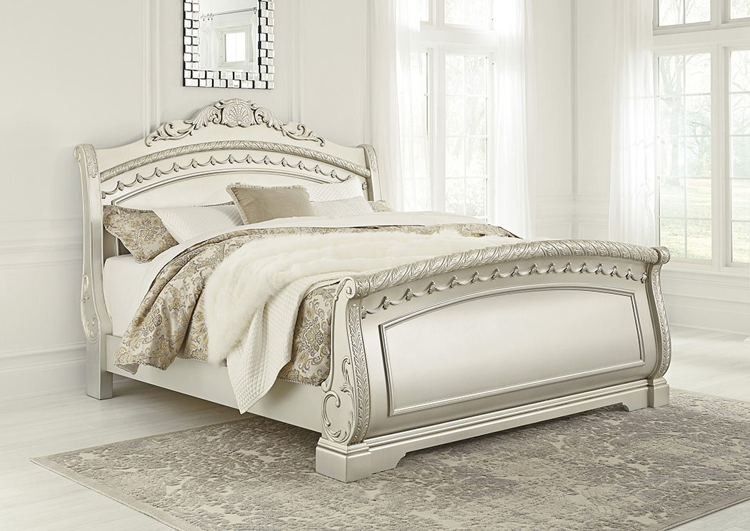 Cassimore Pearl Silver California King Sleigh Bed,ABF Signature Design by Ashley