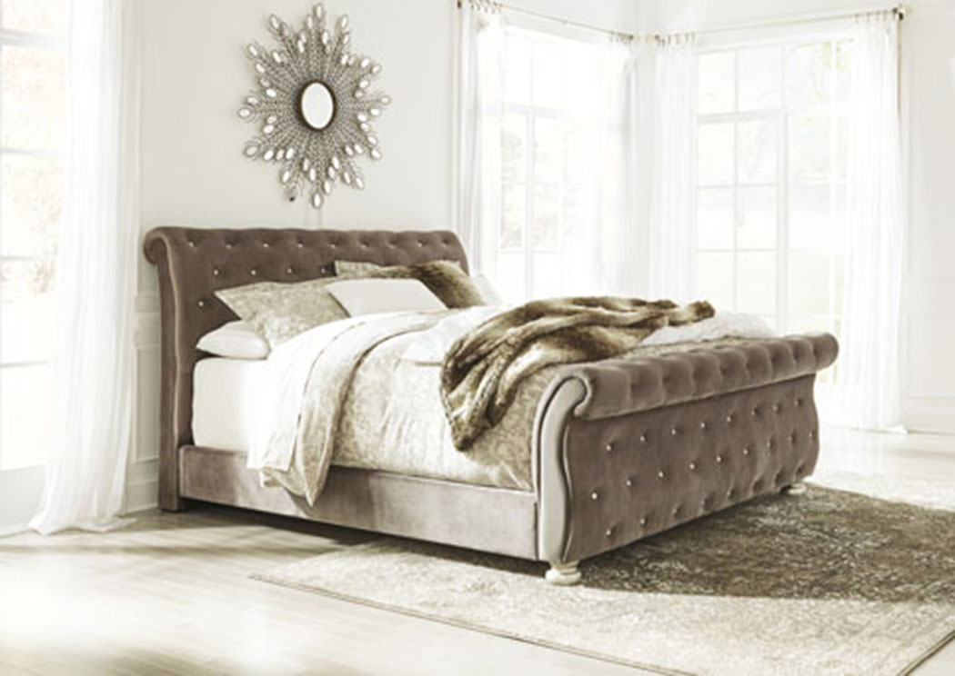 Cassimore Pearl Silver Queen Upholstered Bed,ABF Signature Design by Ashley