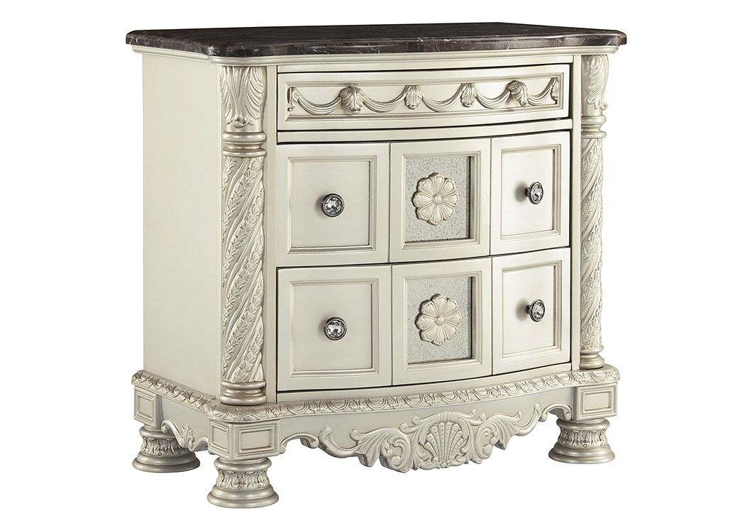 Cassimore Pearl Silver Three Drawer Night Stand,ABF Signature Design by Ashley