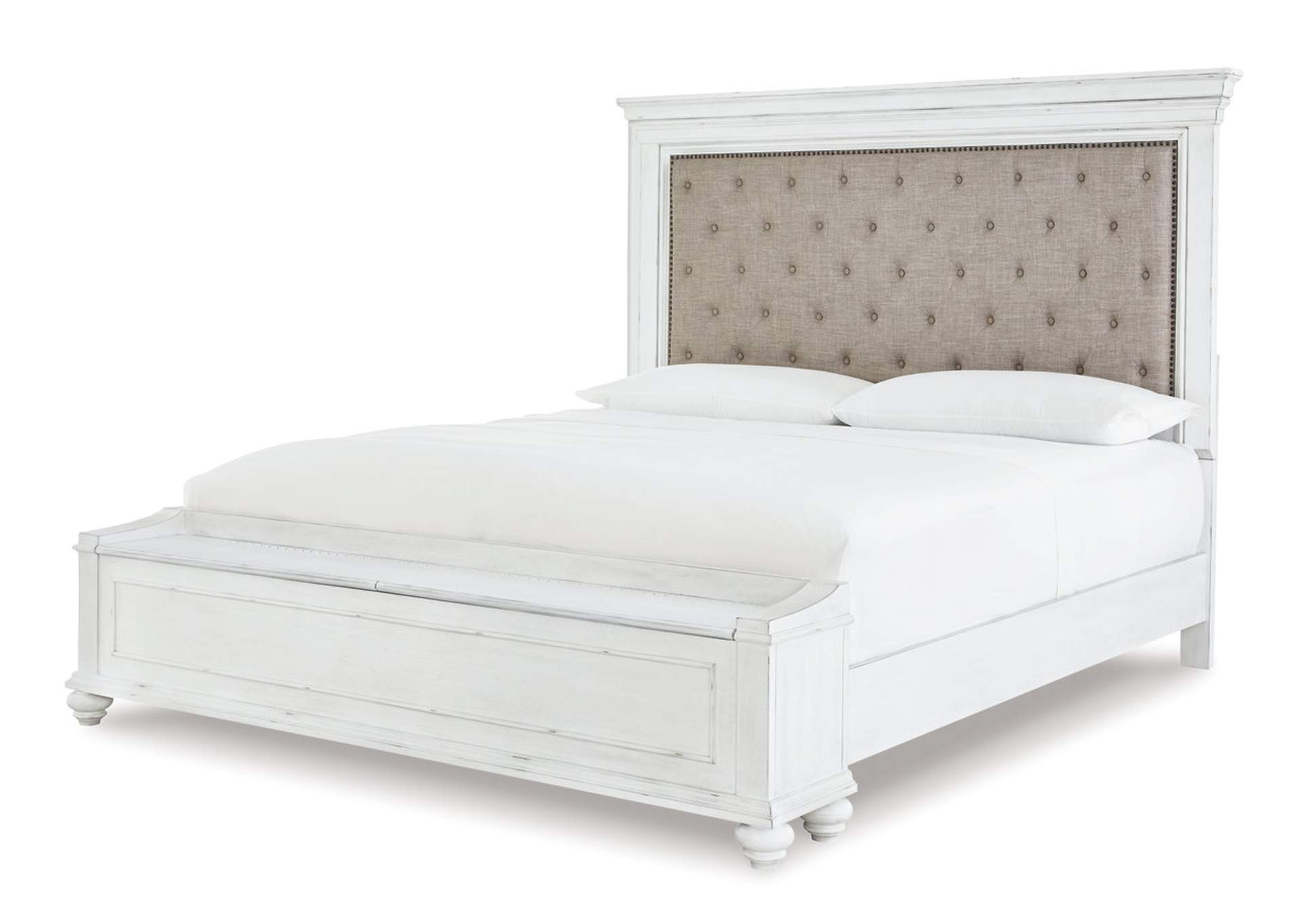 Kanwyn Queen Panel Bed with Storage with Mirrored Dresser, Chest and Nightstand,Benchcraft