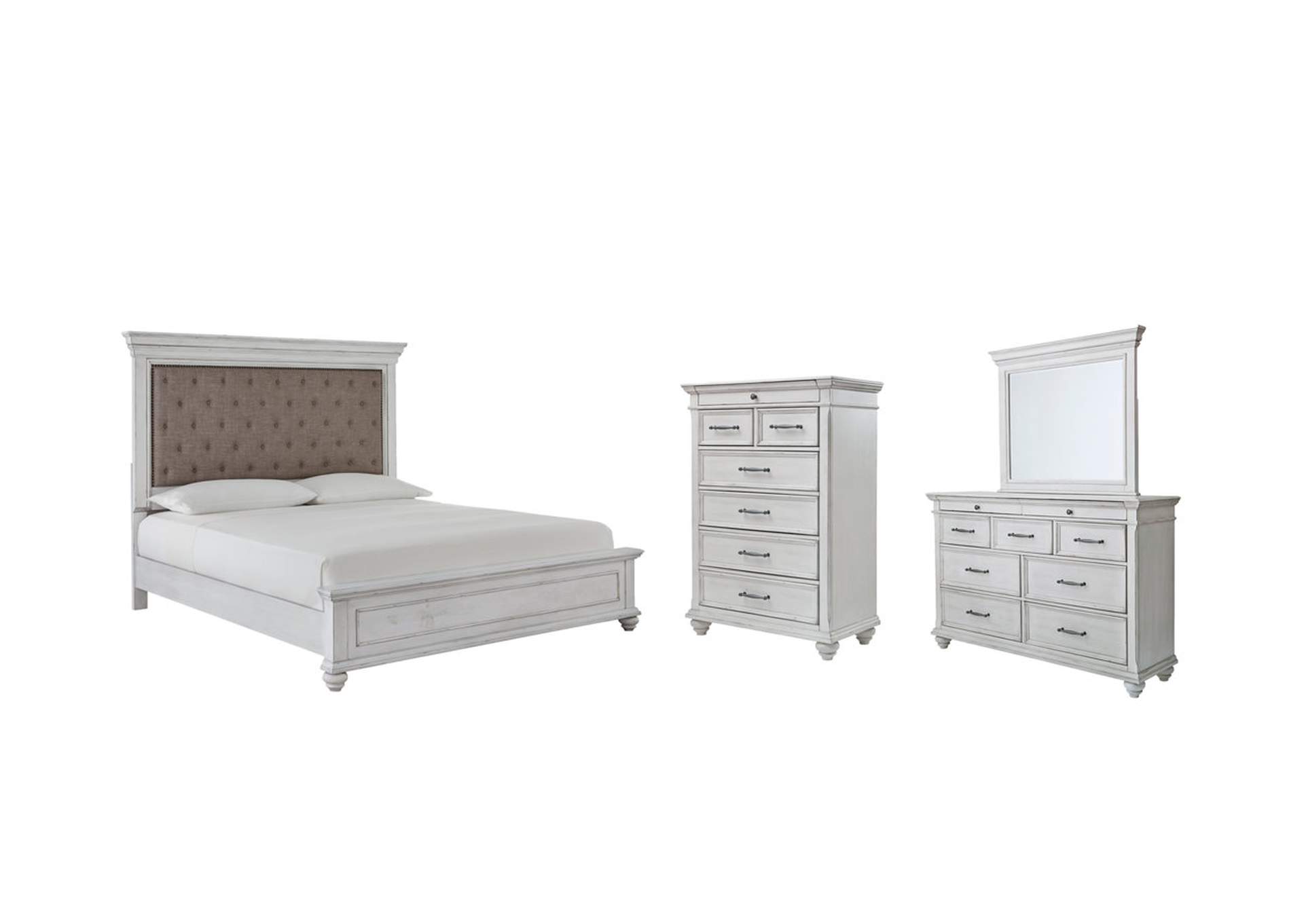 Kanwyn Queen Panel Bed with Mirrored Dresser and Chest,Benchcraft