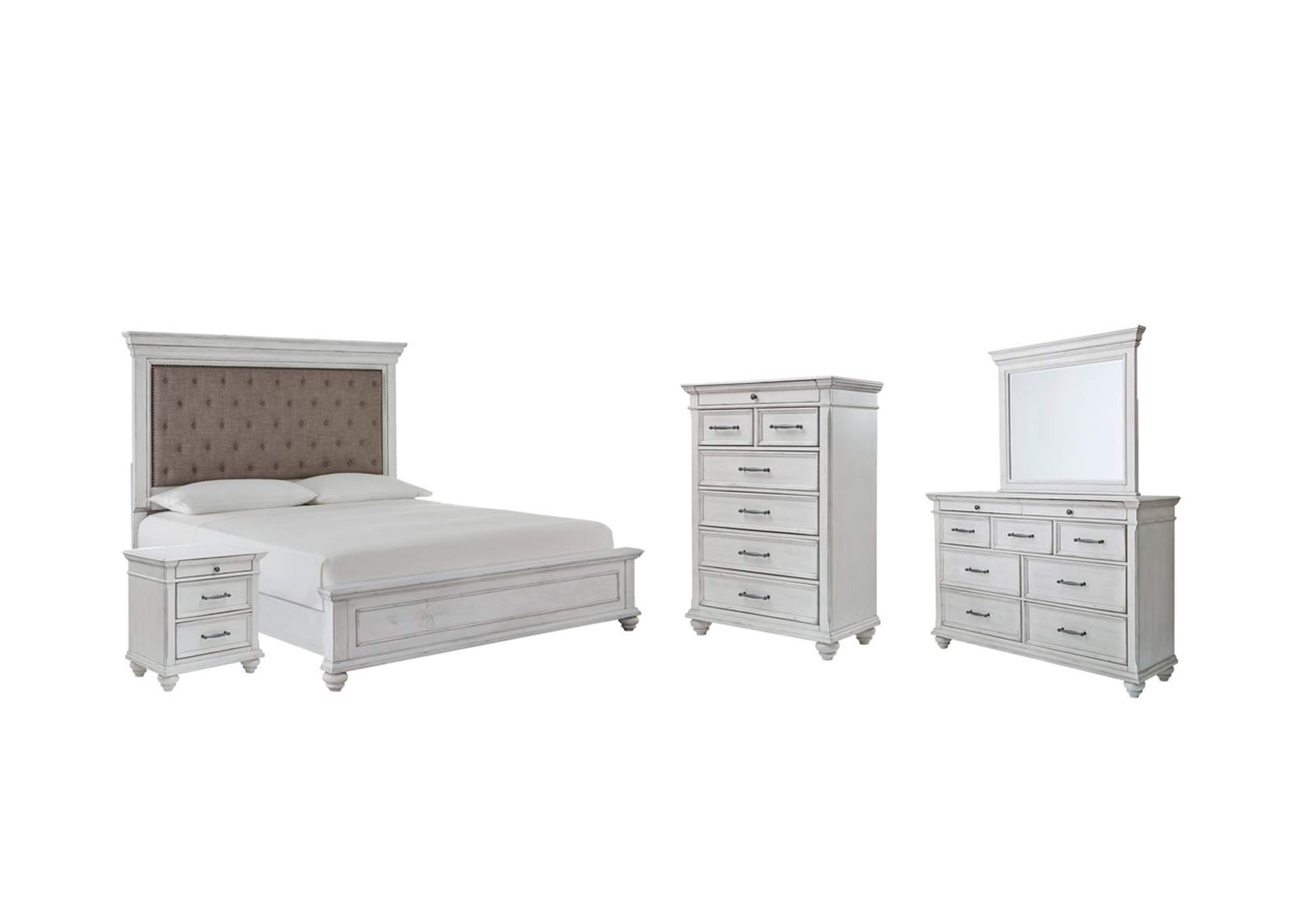 Kanwyn Queen Panel Bed with Mirrored Dresser, Chest and Nightstand,Benchcraft