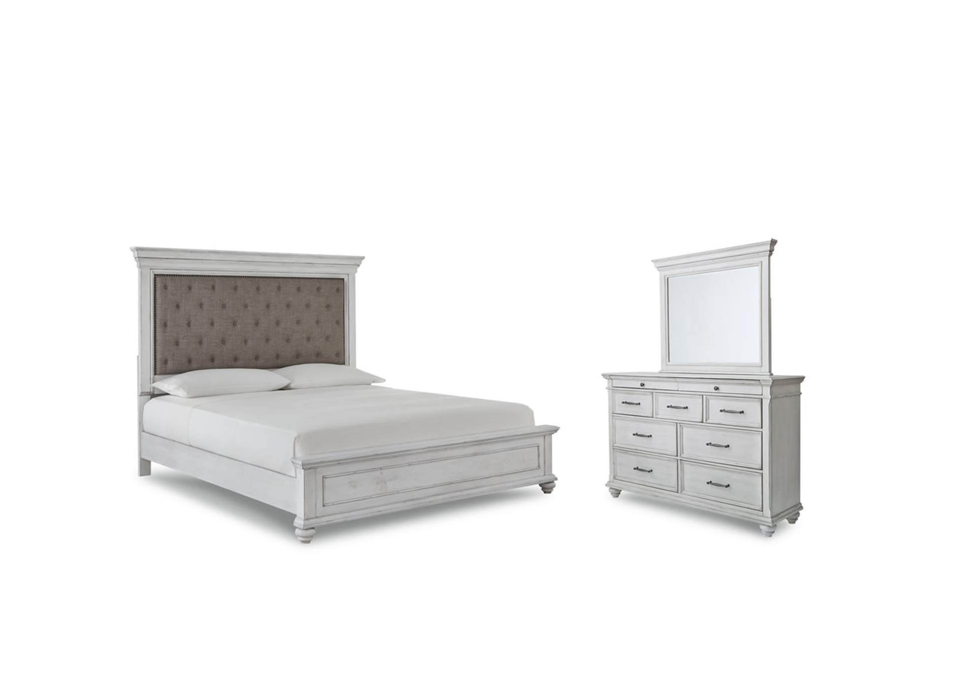 Kanwyn Queen Panel Bed with Mirrored Dresser,Benchcraft