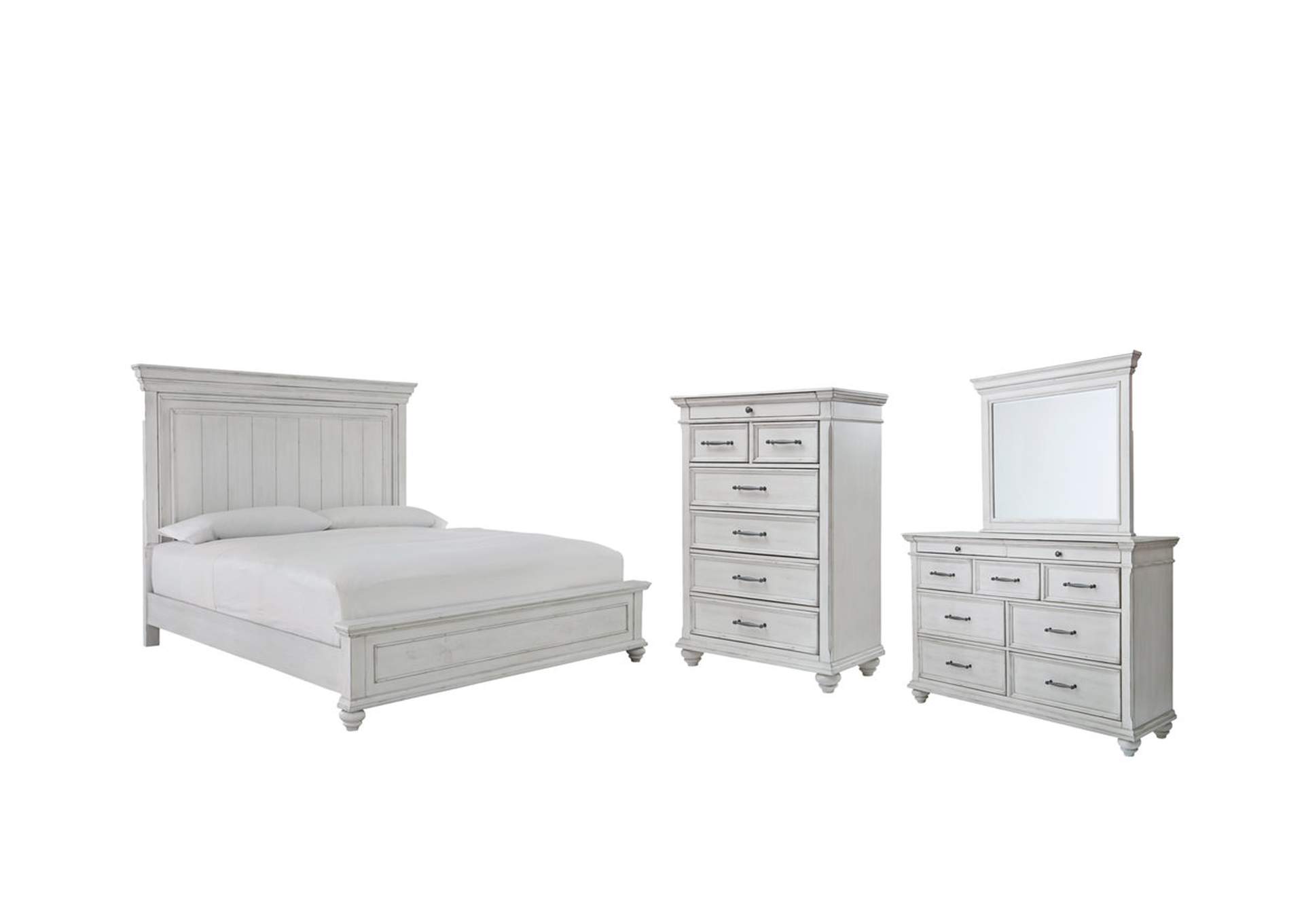 Kanwyn Queen Panel Bed with Mirrored Dresser and Chest,Benchcraft