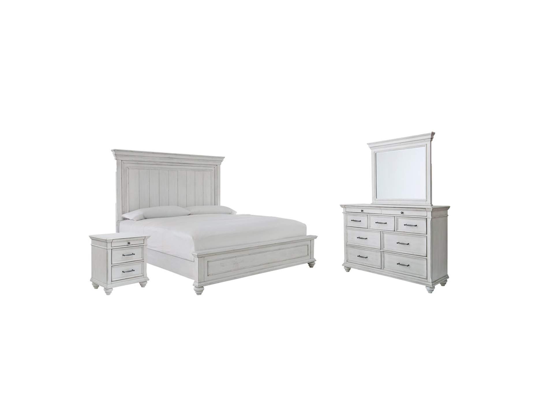 Kanwyn Queen Panel Bed with Mirrored Dresser and 2 Nightstands,Benchcraft