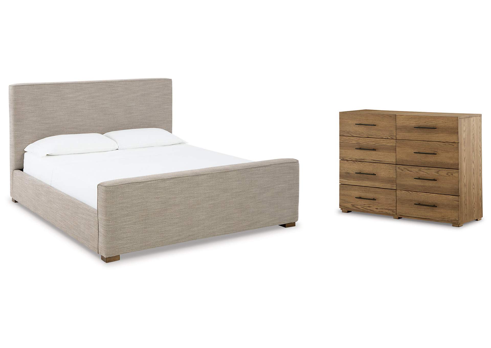 Dakmore King Upholstered Bed with Dresser,Signature Design By Ashley