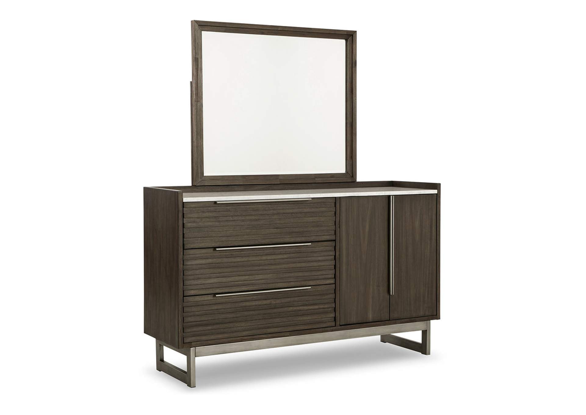Arkenton King Panel Bed with Mirrored Dresser, Chest and 2 Nightstands,Ashley