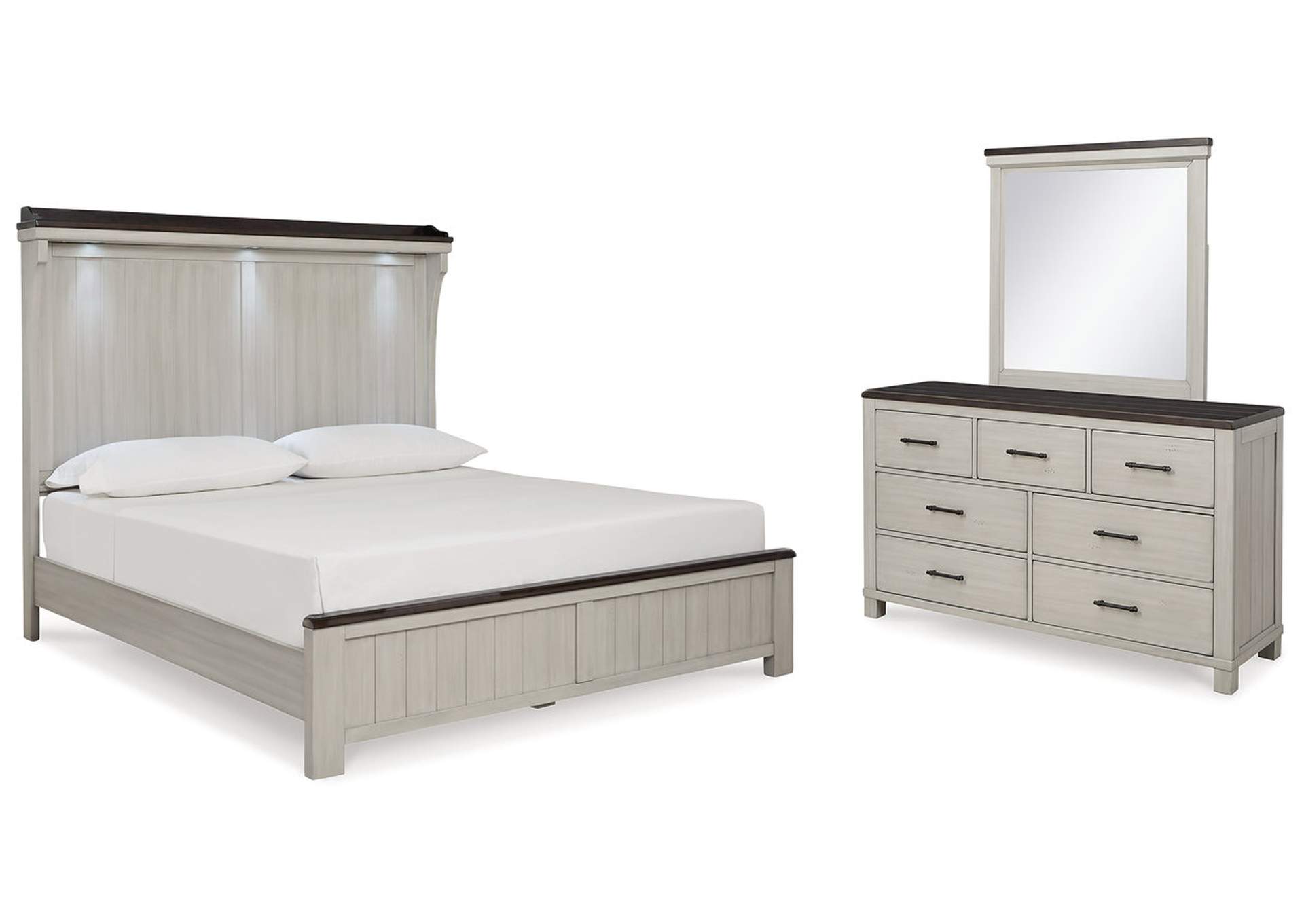 Darborn California King Panel Bed, Dresser and Mirror,Signature Design By Ashley