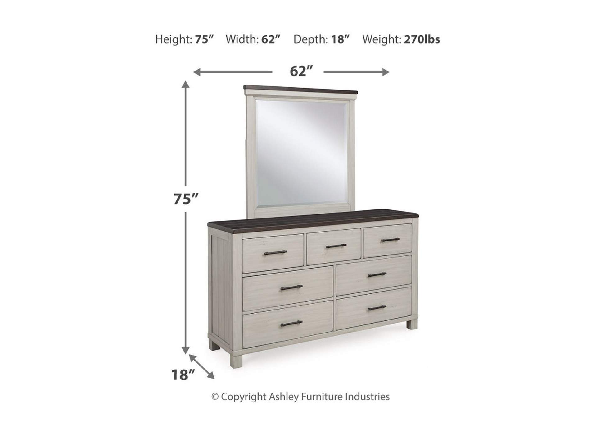 Darborn Queen Panel Bed, Dresser and Mirror,Signature Design By Ashley