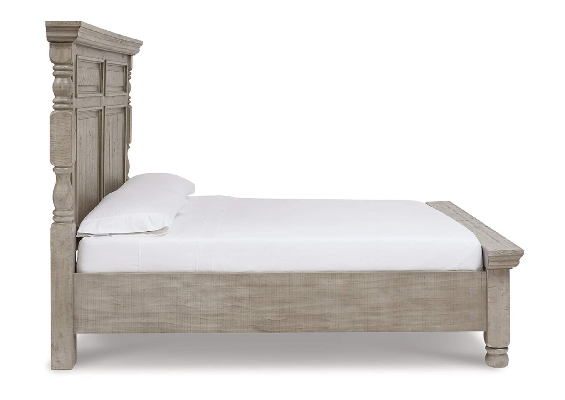 Harrastone King Panel Bed with Mirrored Dresser,Millennium