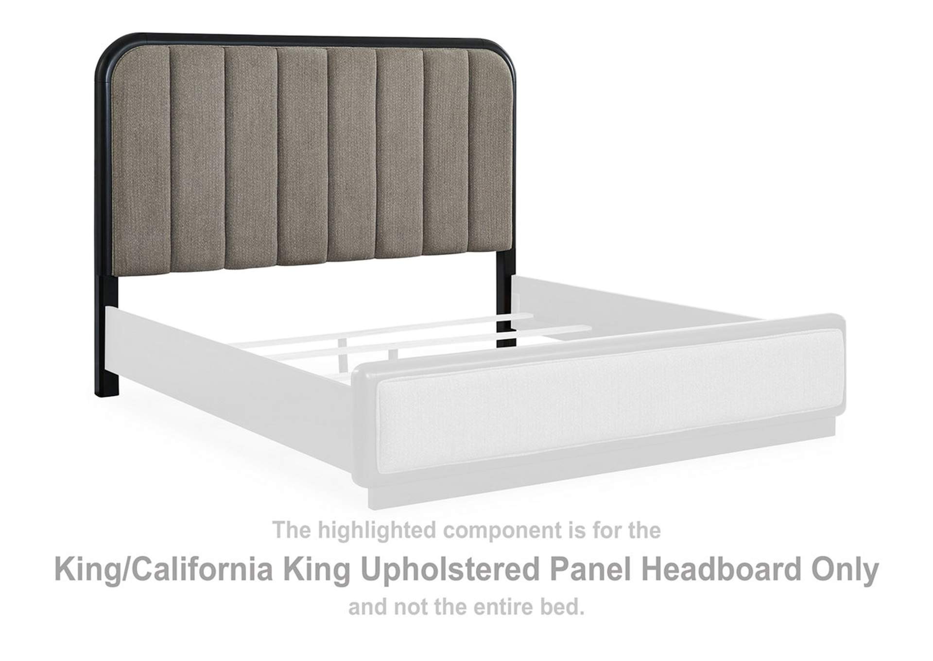 Rowanbeck California King Upholstered Panel Bed, Dresser and Mirror,Signature Design By Ashley