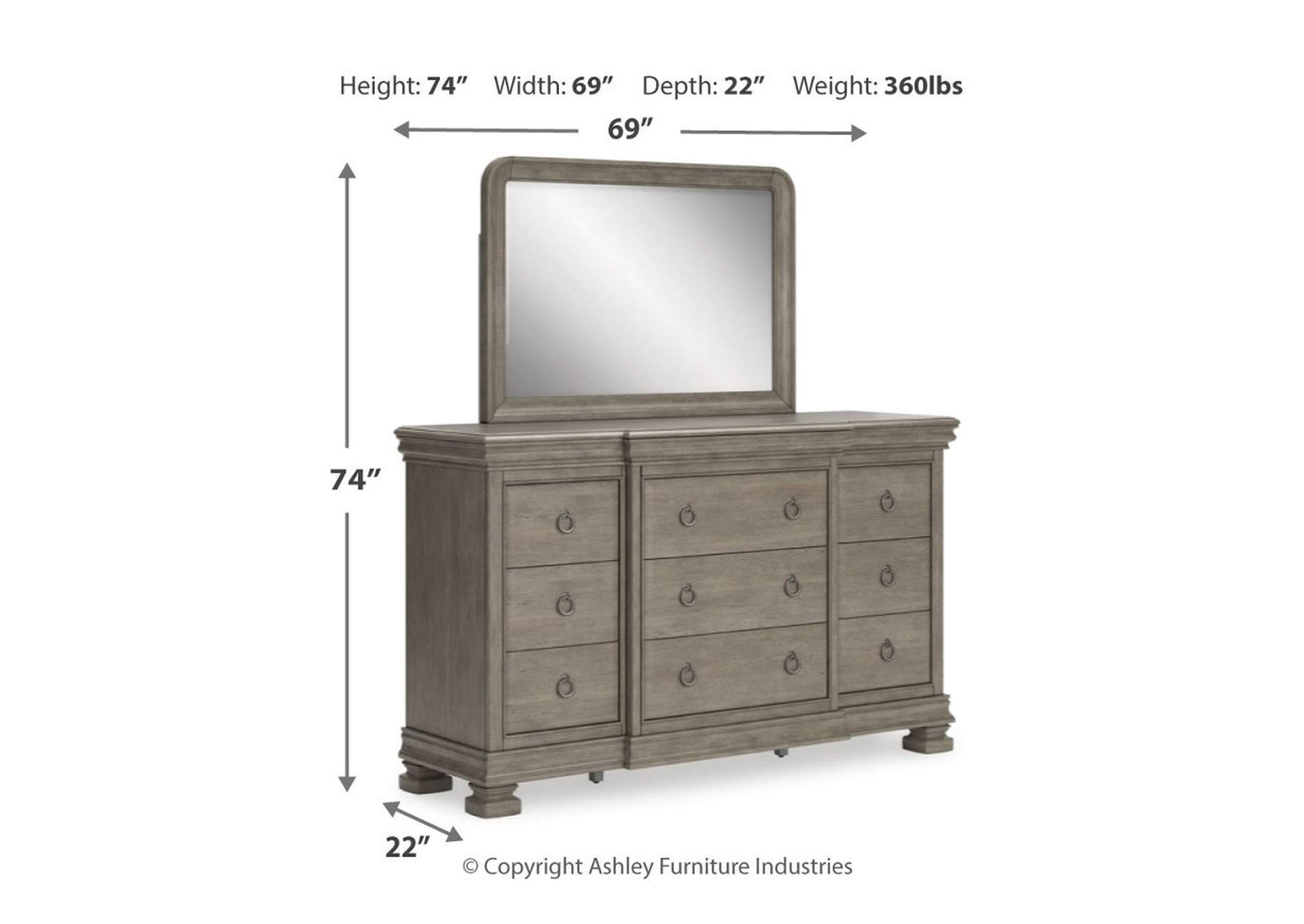 Lexorne Dresser and Mirror,Signature Design By Ashley