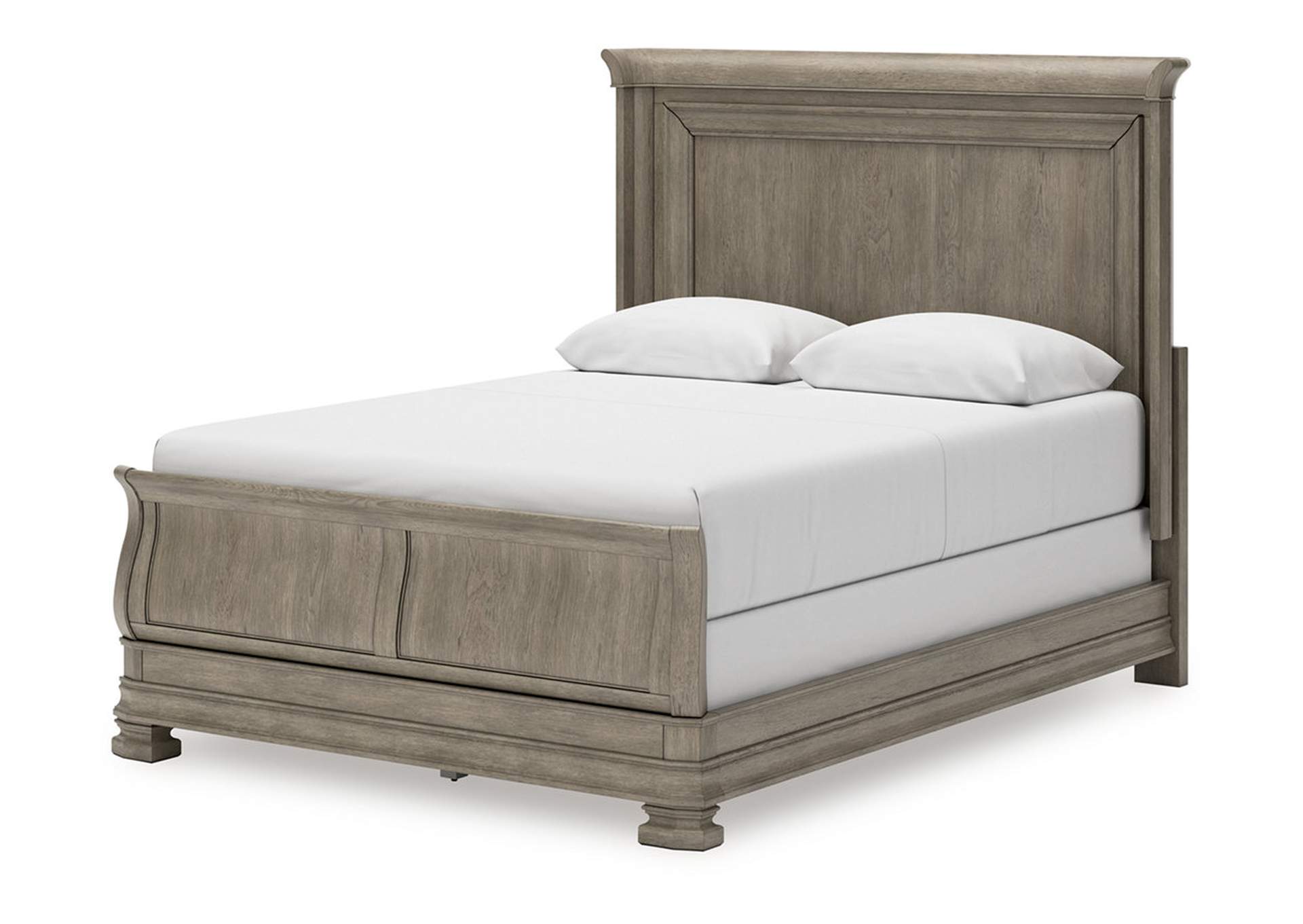 Lexorne Queen Sleigh Bed with Mirrored Dresser and Nightstand,Signature Design By Ashley