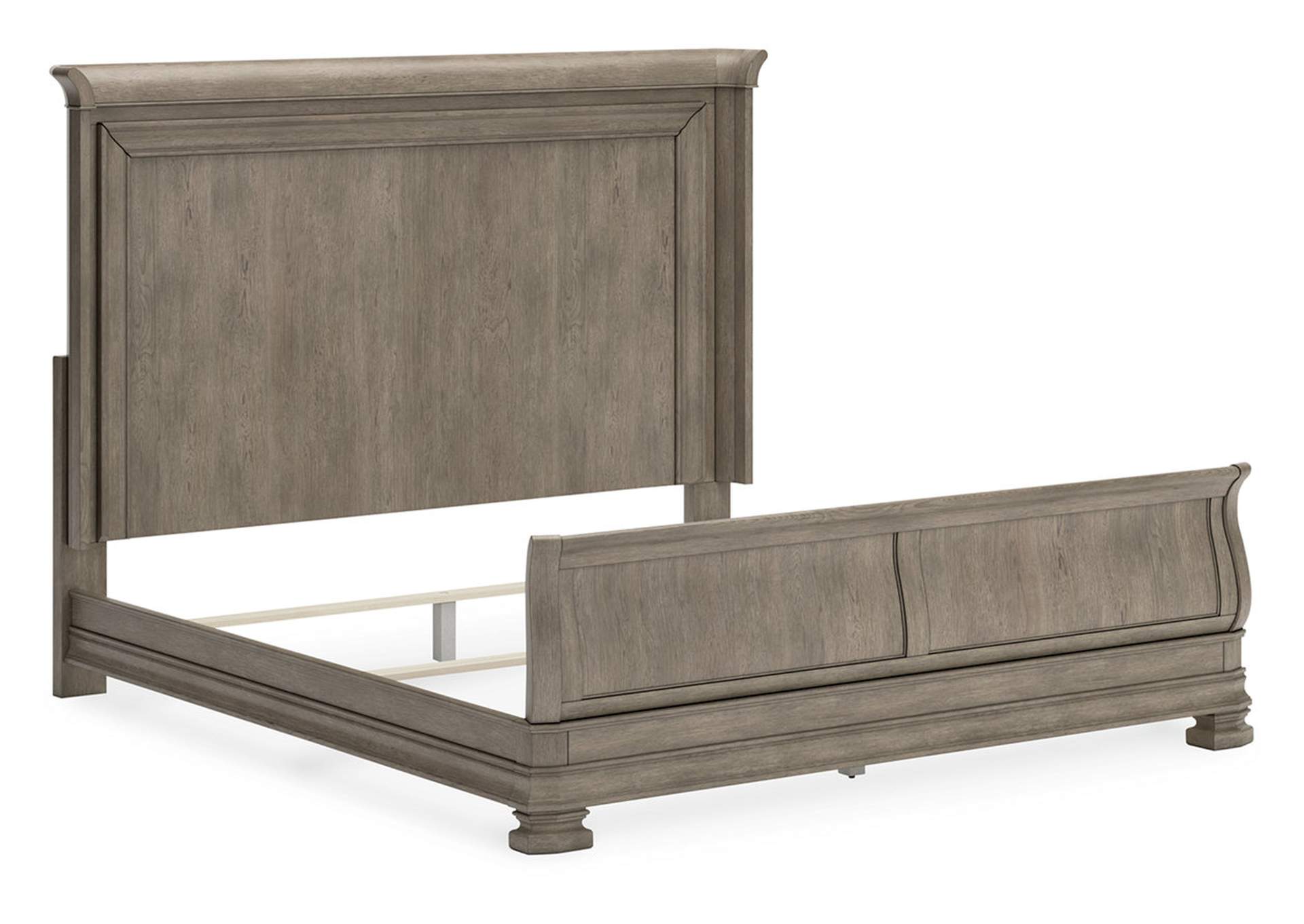 Lexorne King Sleigh Bed with Mirrored Dresser,Signature Design By Ashley