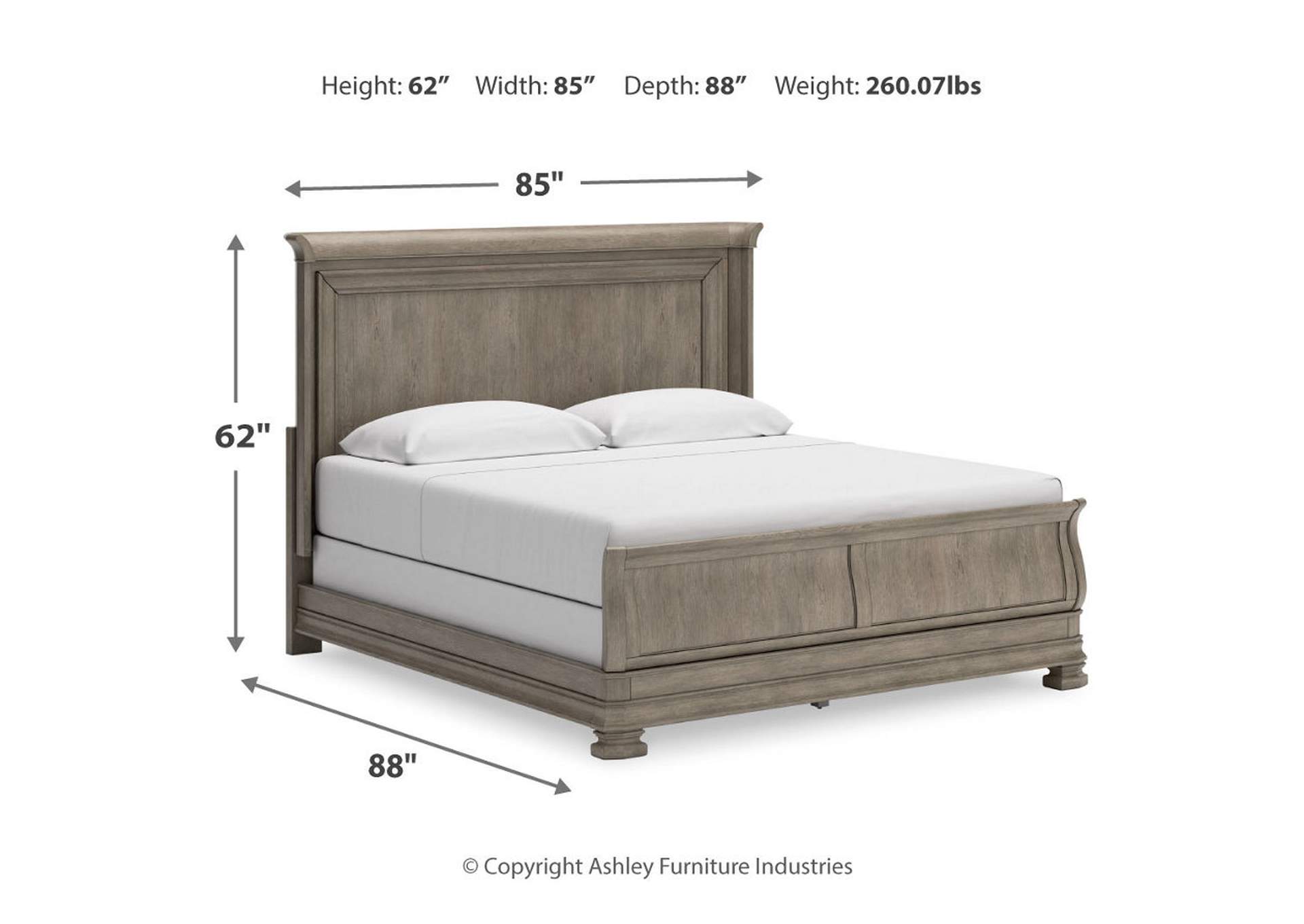 Lexorne King Sleigh Bed, Dresser and Mirror,Signature Design By Ashley