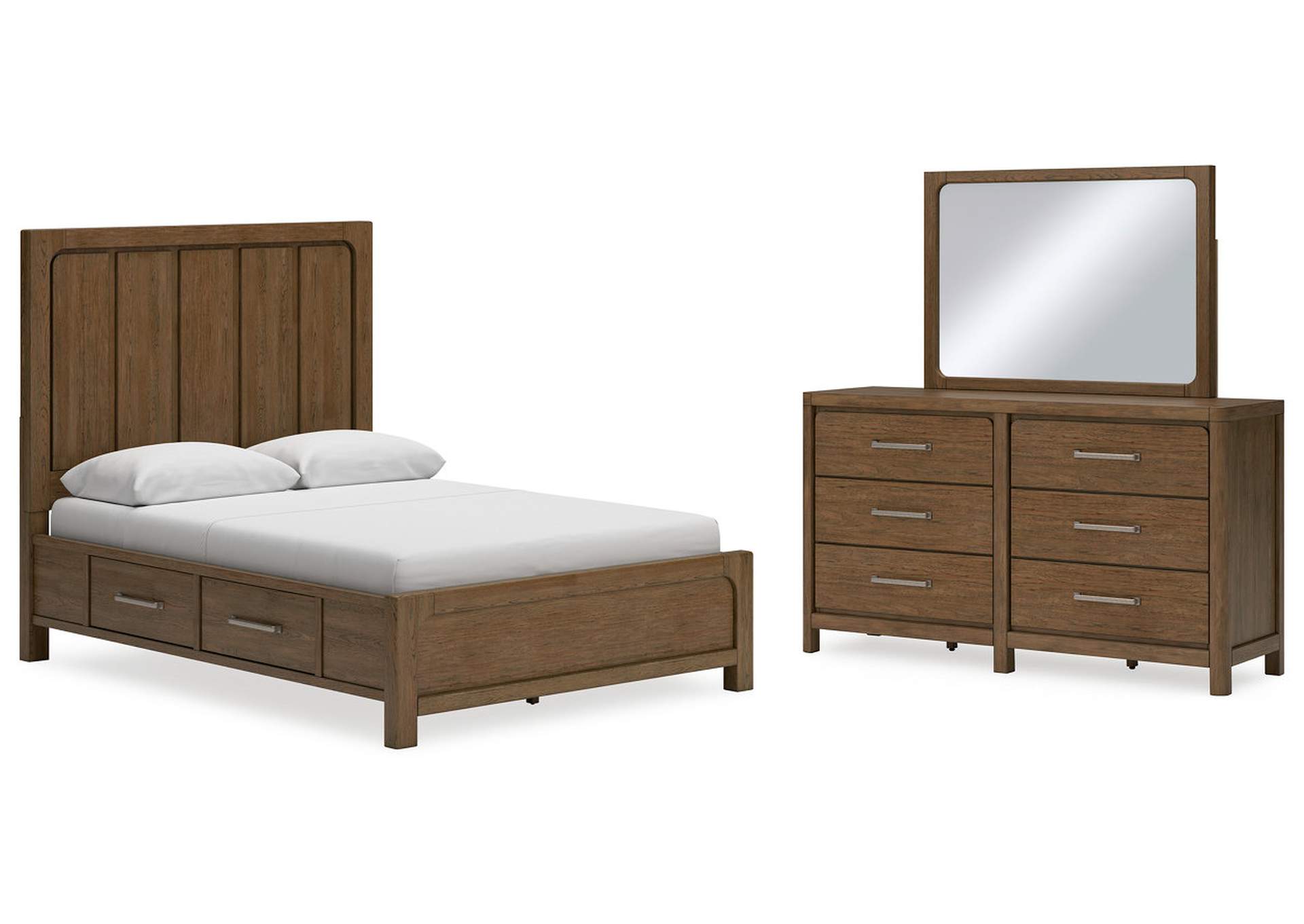 Cabalynn Queen Panel Bed with Storage, Dresser and Mirror,Signature Design By Ashley