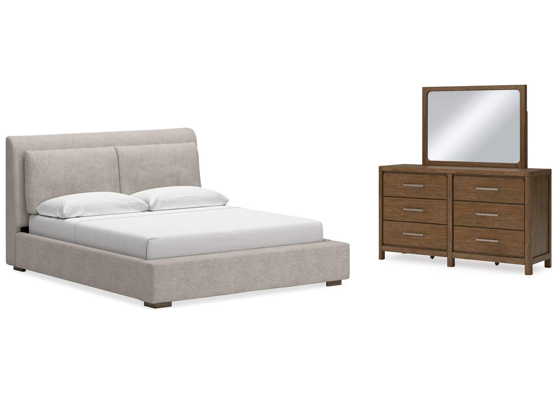 Cabalynn King Upholstered Bed, Dresser and Mirror,Signature Design By Ashley