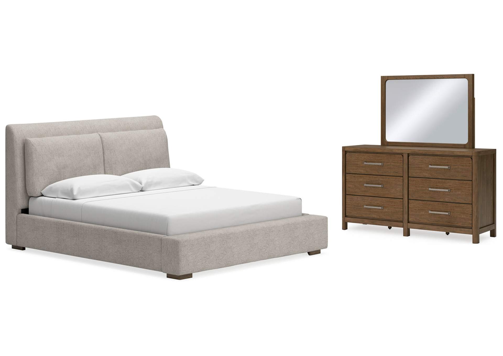 Cabalynn California King Upholstered Bed, Dresser and Mirror,Signature Design By Ashley