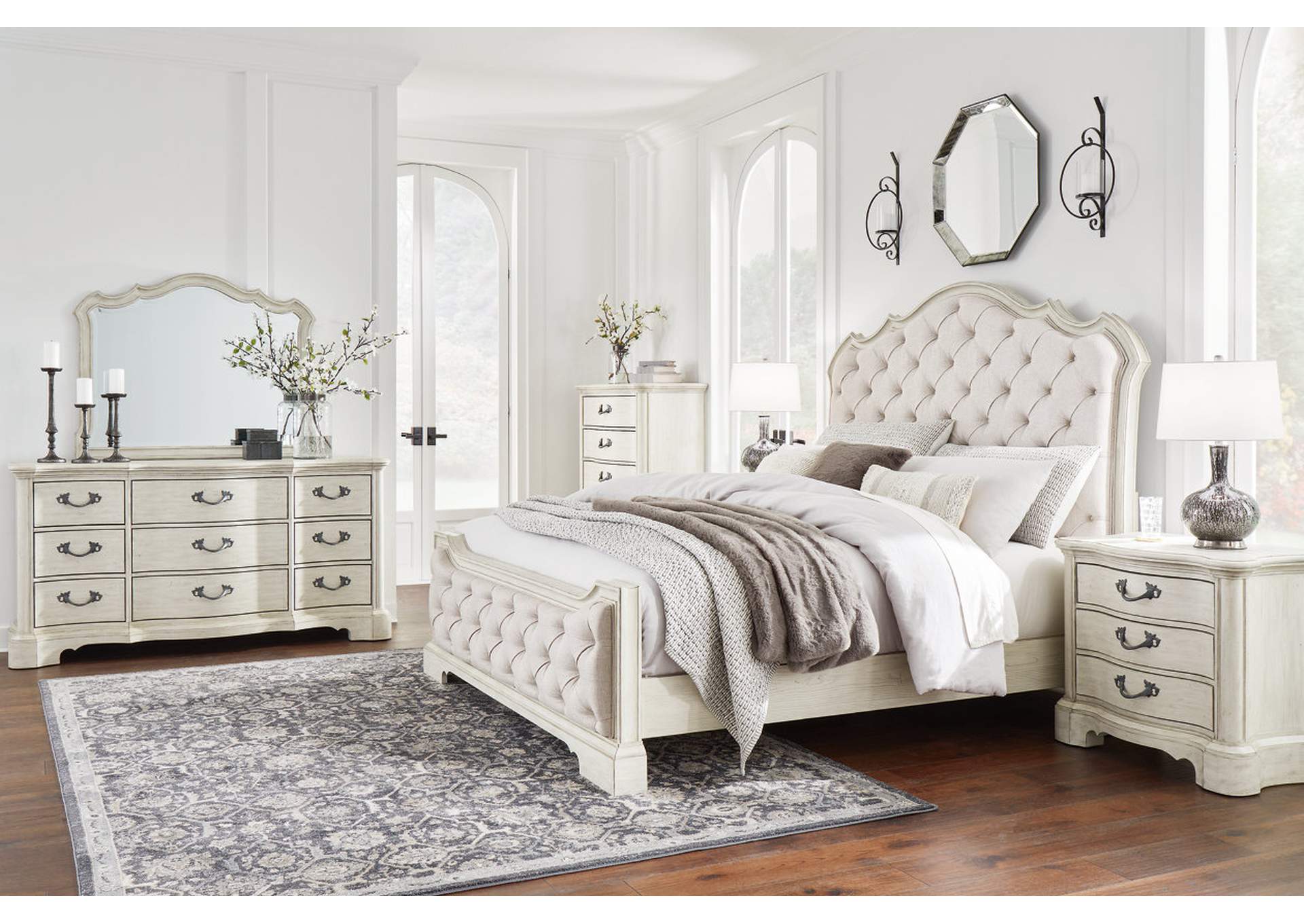 Arlendyne King Panel Bed, Dresser, Mirror, Chest and 2 Nightstands,Signature Design By Ashley