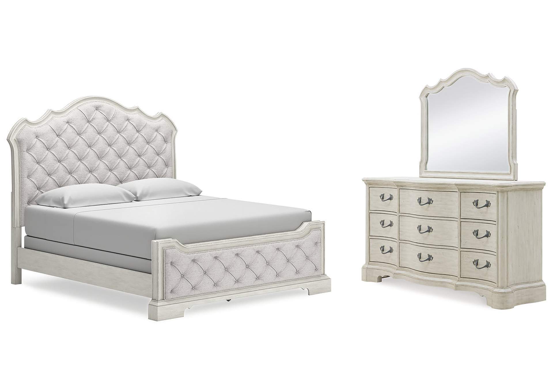 Arlendyne California King Upholstered Bed, Dresser and Mirror,Signature Design By Ashley