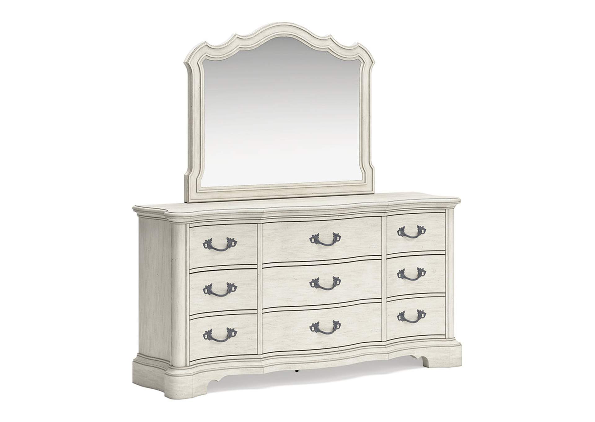 Arlendyne California King Upholstered Bed with Mirrored Dresser and Nightstand,Signature Design By Ashley