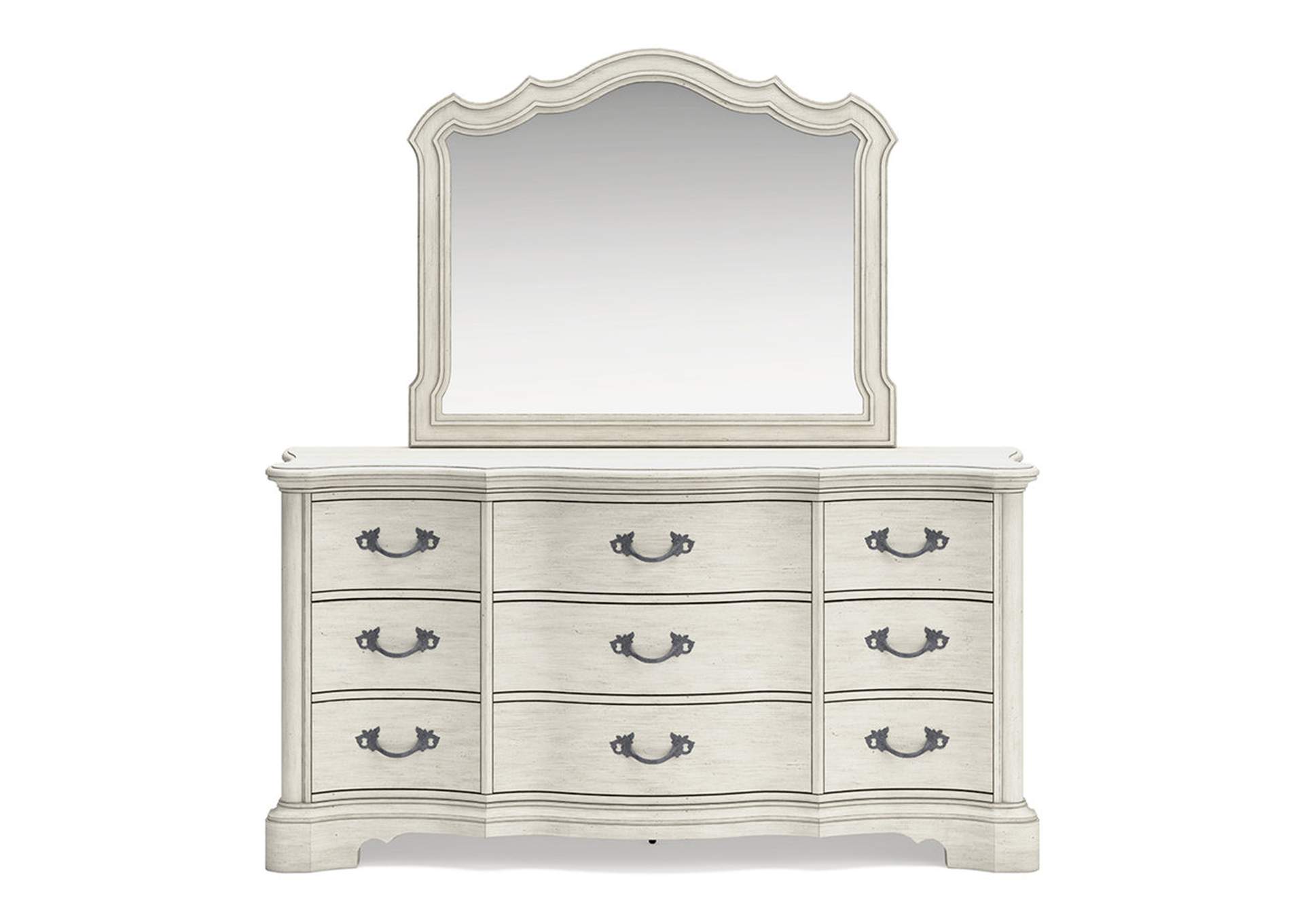 Arlendyne California King Upholstered Bed with Mirrored Dresser and Nightstand,Signature Design By Ashley