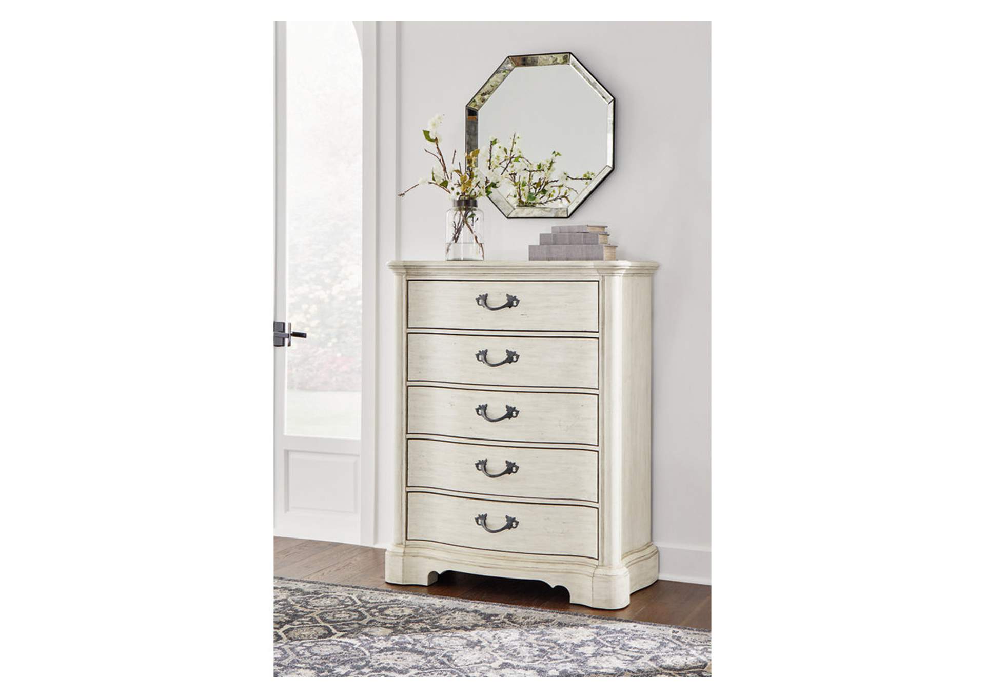 Arlendyne Queen Upholstered Bed with Mirrored Dresser, Chest and Nightstand,Signature Design By Ashley