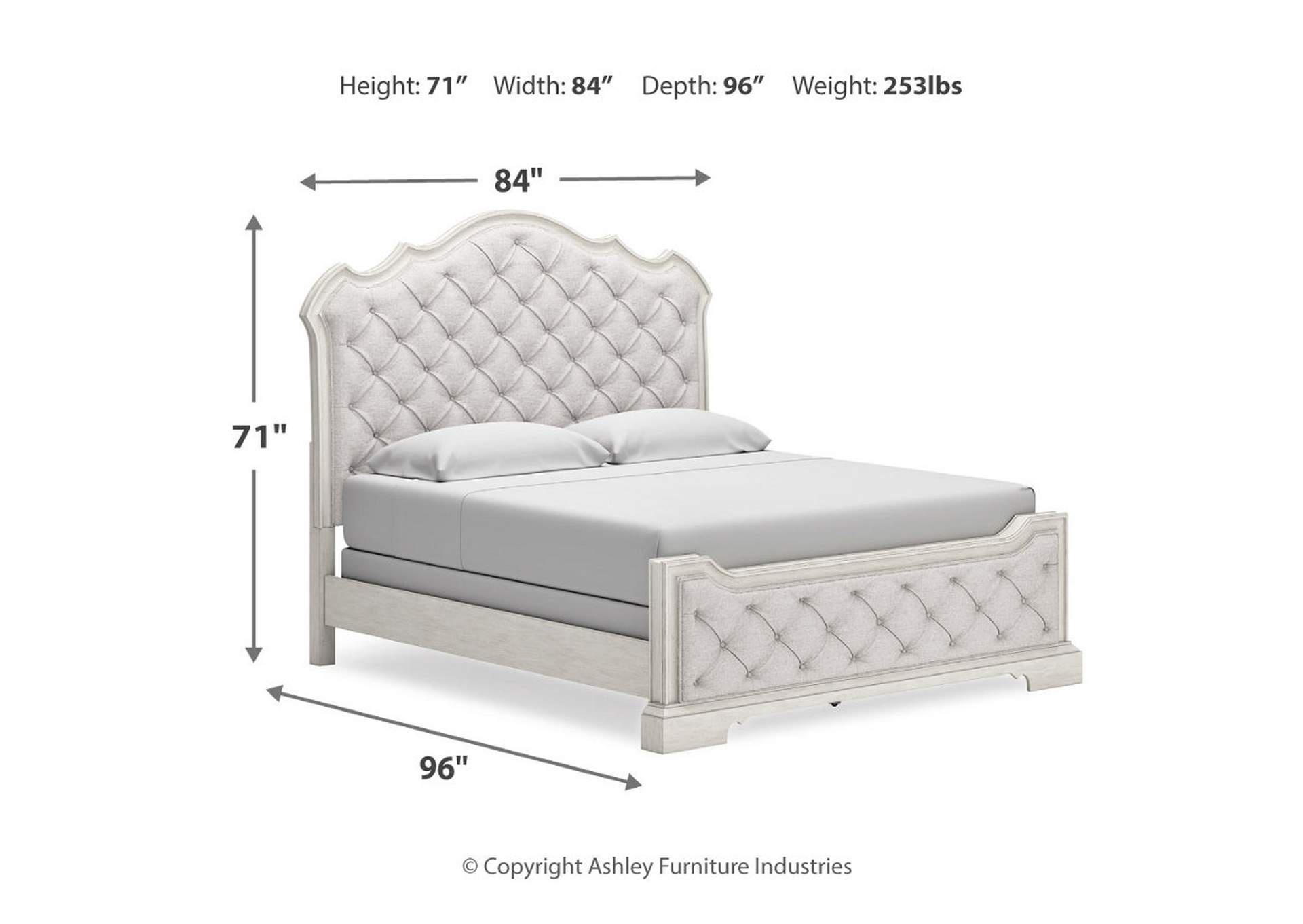 Arlendyne King Upholstered Bed with Mirrored Dresser,Signature Design By Ashley