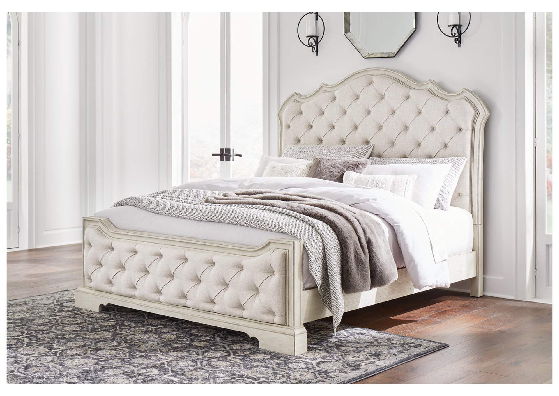 Arlendyne King Upholstered Bed, Dresser and Mirror,Signature Design By Ashley