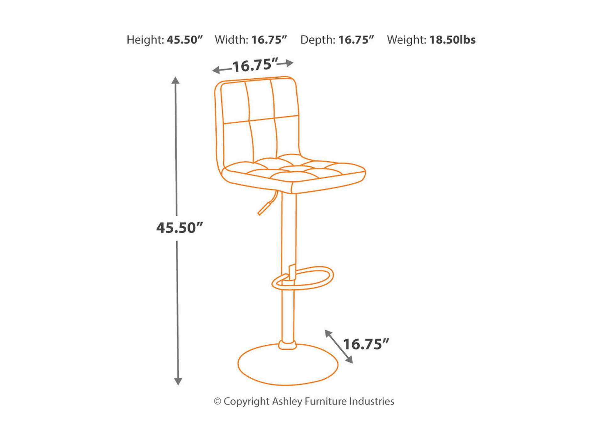 Bellatier Adjustable Height Bar Stool (Set of 2),Signature Design By Ashley