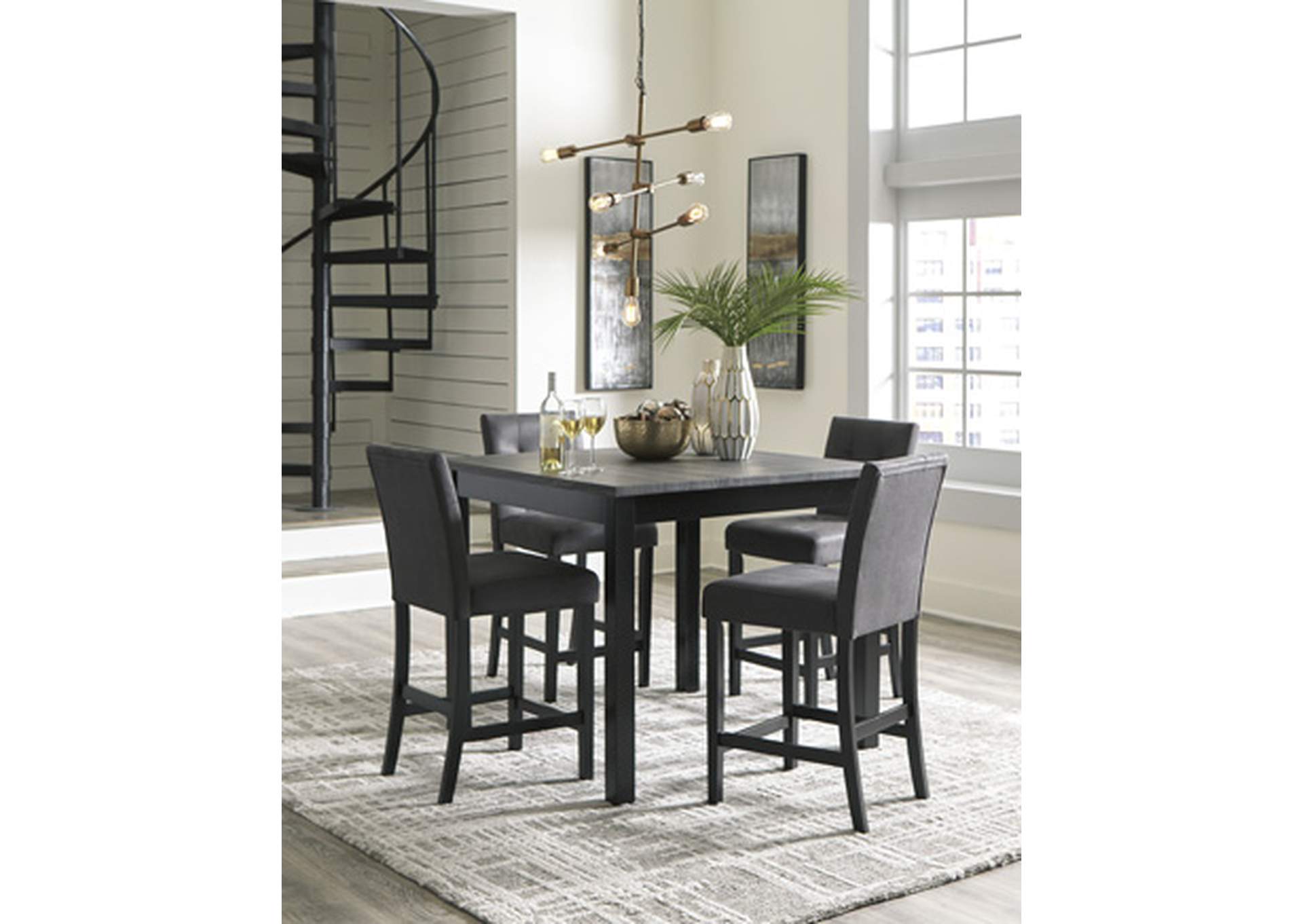 Garvine Counter Height Dining Table and Bar Stools (Set of 5),Signature Design By Ashley