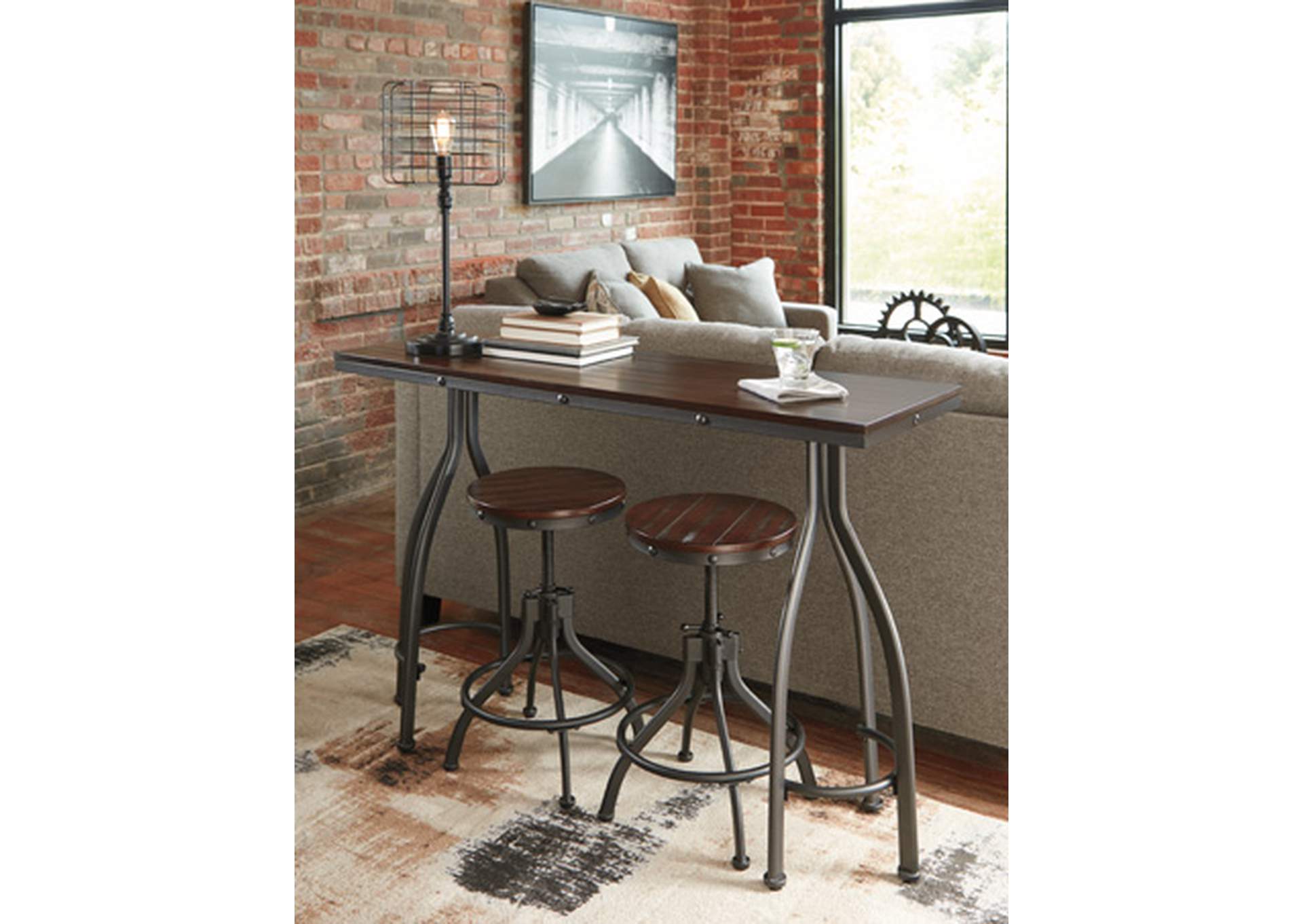 Odium Counter Height Dining Table and Bar Stools (Set of 3),Signature Design By Ashley
