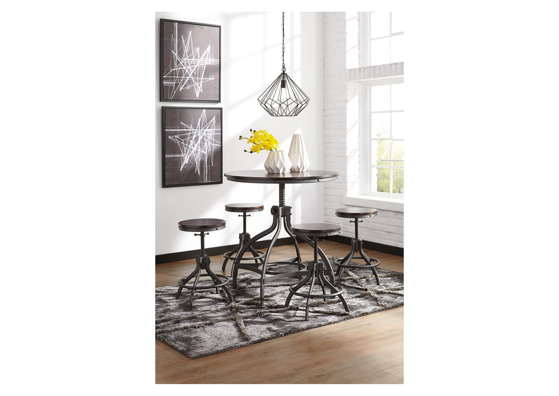 Odium Counter Height Dining Table and Bar Stools (Set of 5),Signature Design By Ashley