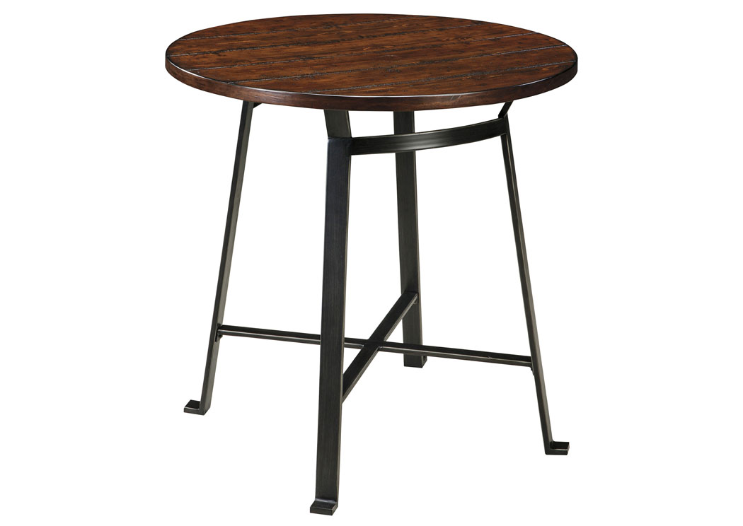 Challiman Rustic Brown Round Dining Room Bar Table,ABF Signature Design by Ashley